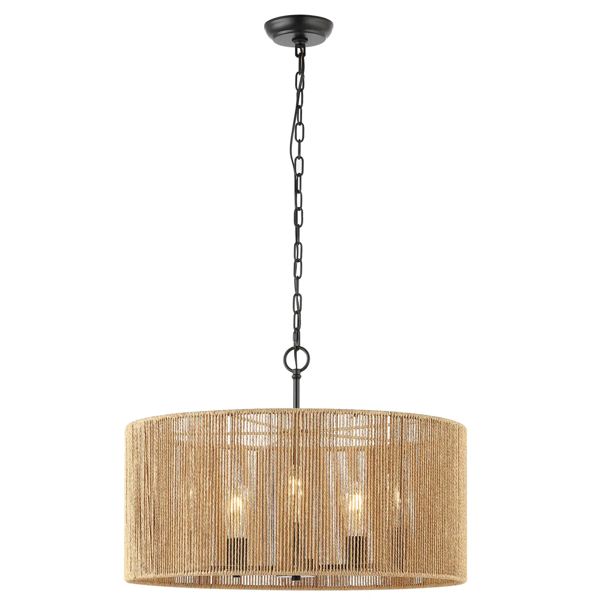 Rylumi Five-Light Pendant in Natural / Black