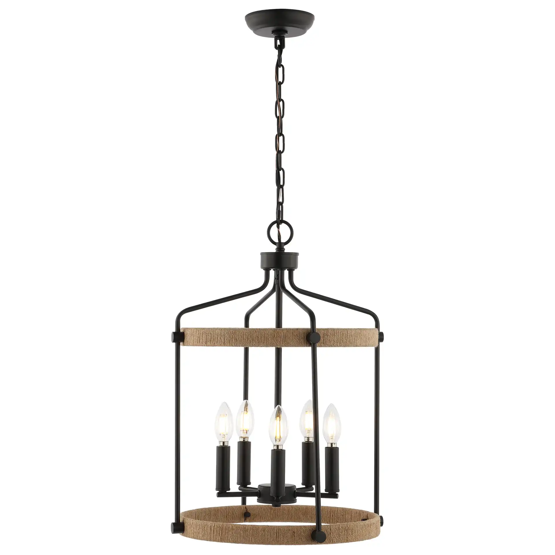 Dwyer Five-Light Pendant in Black / Brown