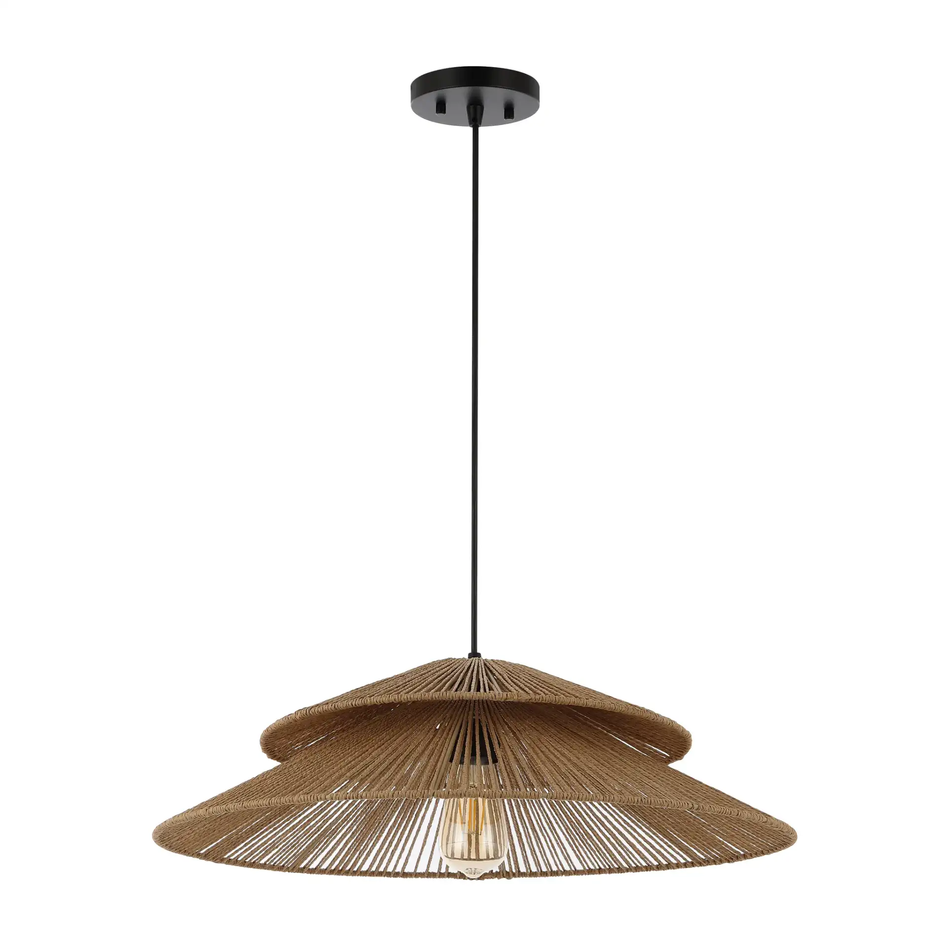 Brunia Pendant in Natural / Black, detail view