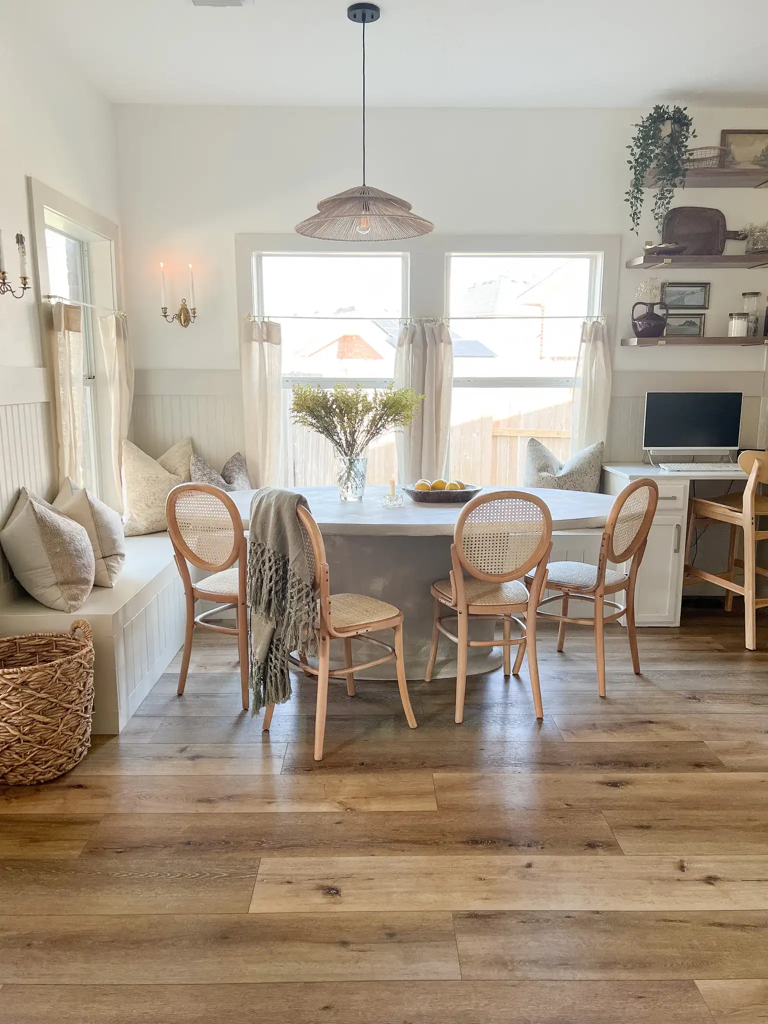 Brunia Pendant in Natural / Black in a styled room