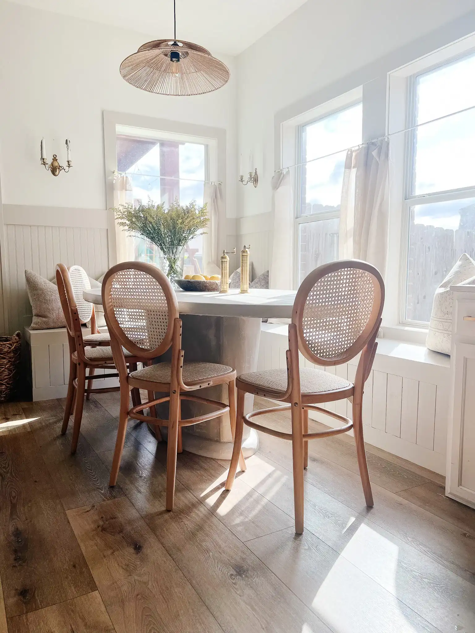 Brunia Pendant in Natural / Black in a styled room