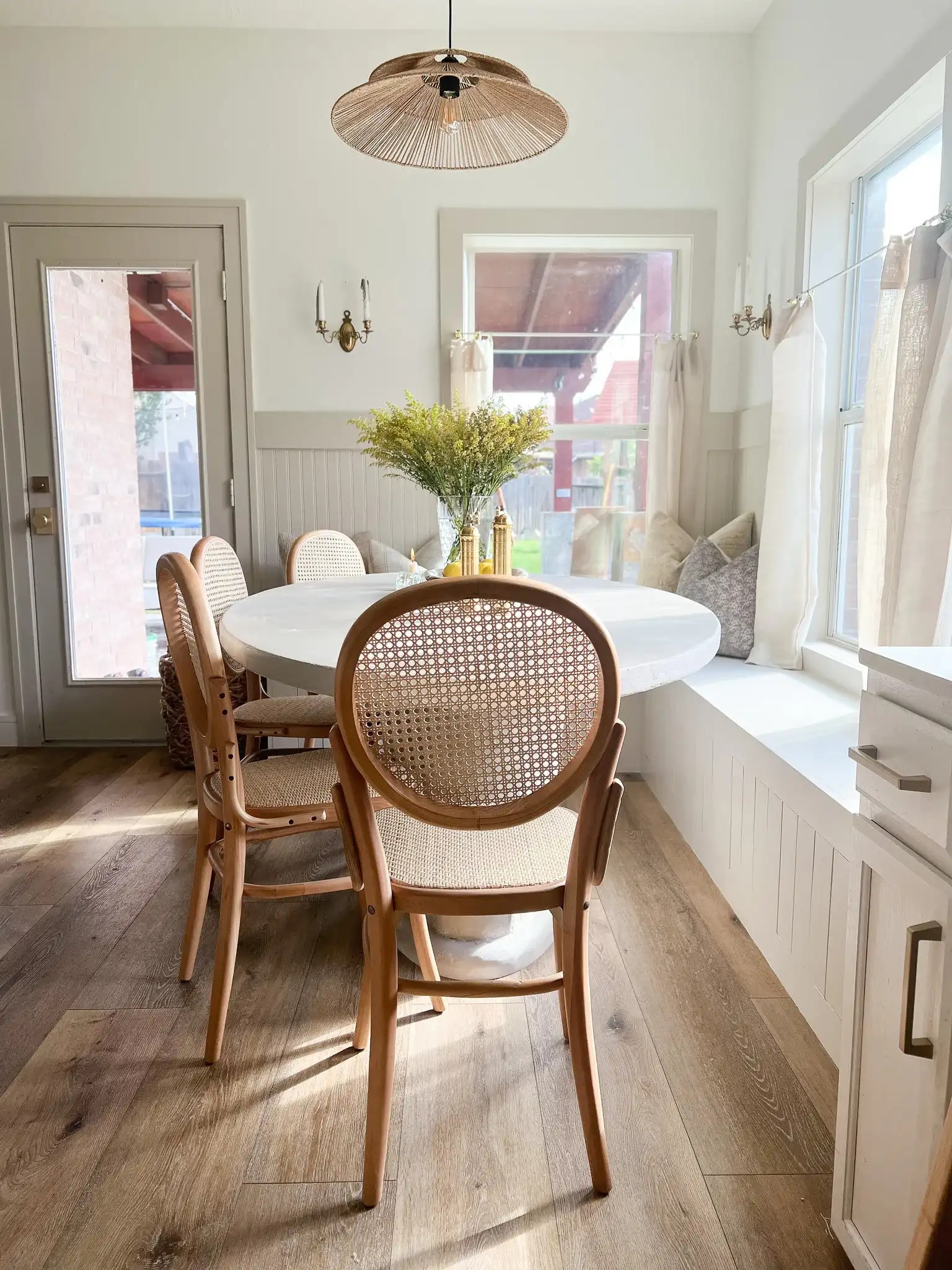 Brunia Pendant in Natural / Black in a styled room
