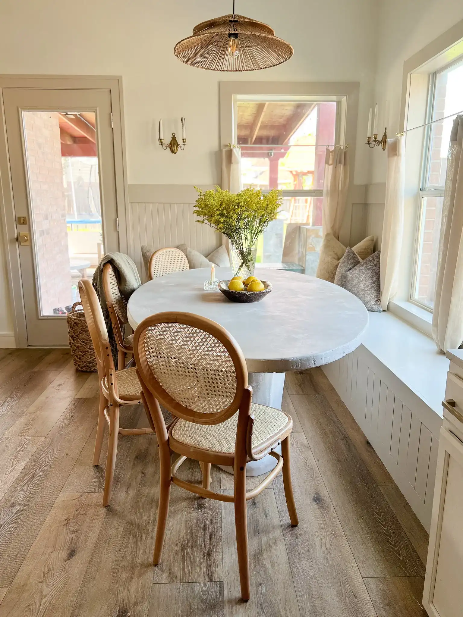 Brunia Pendant in Natural / Black in a styled room