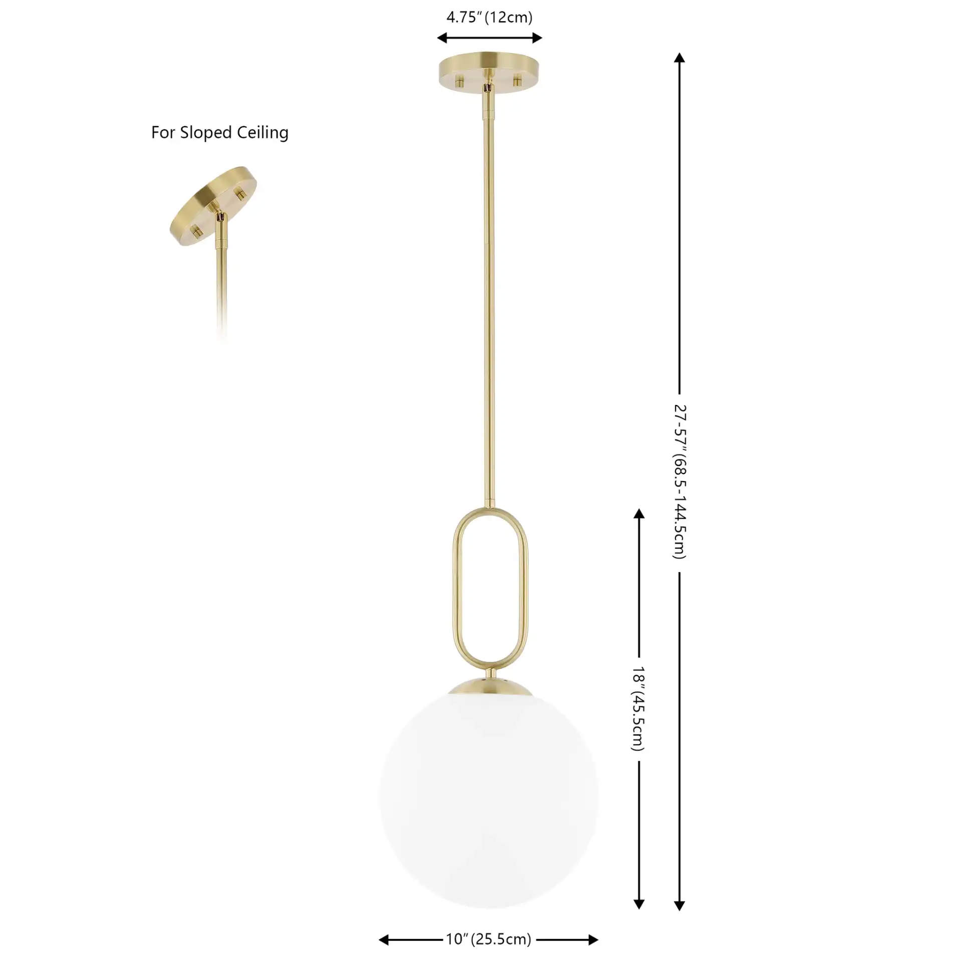 Danva Pendant in Brass, detail view