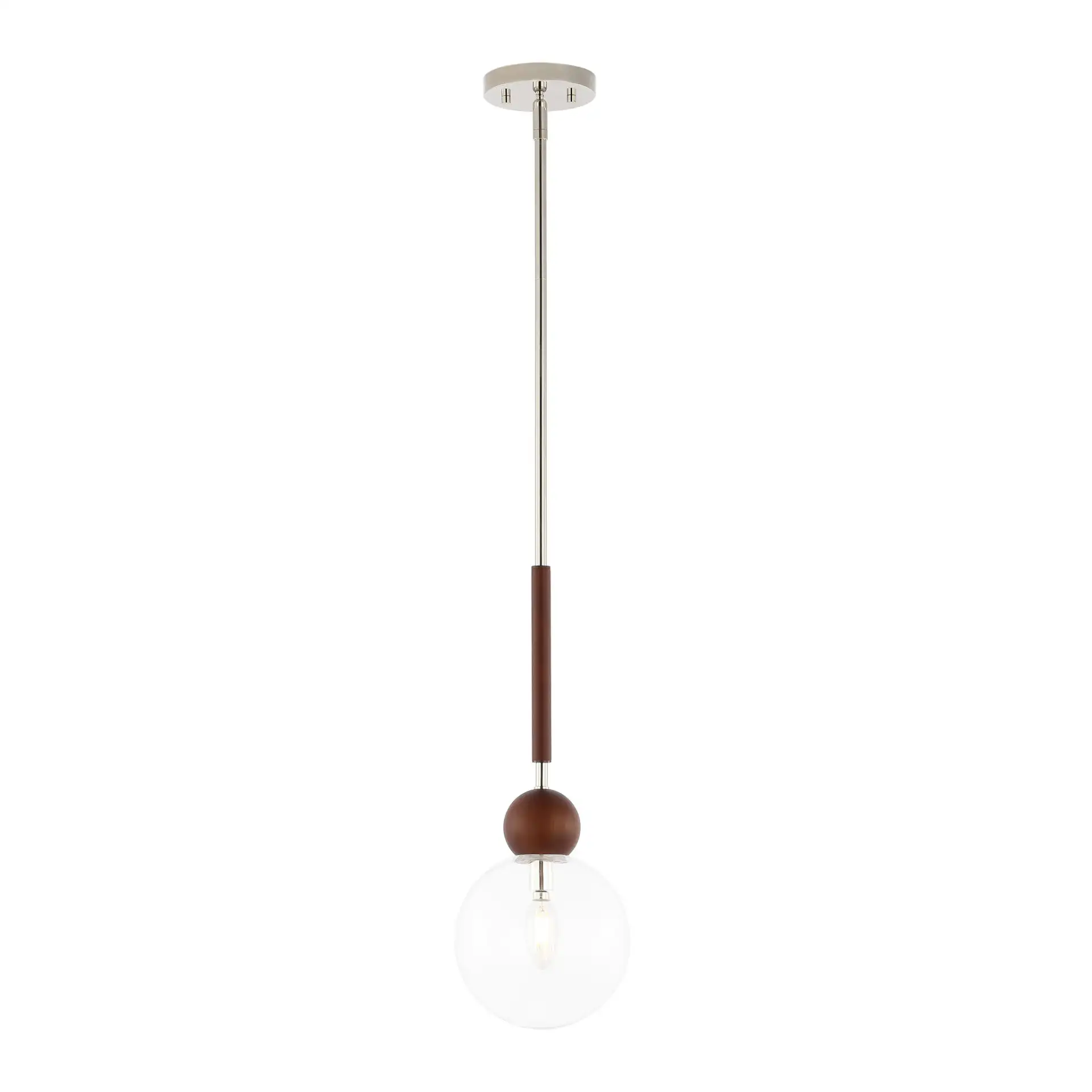 Roxora Pendant in Dark Walnut / Nickel