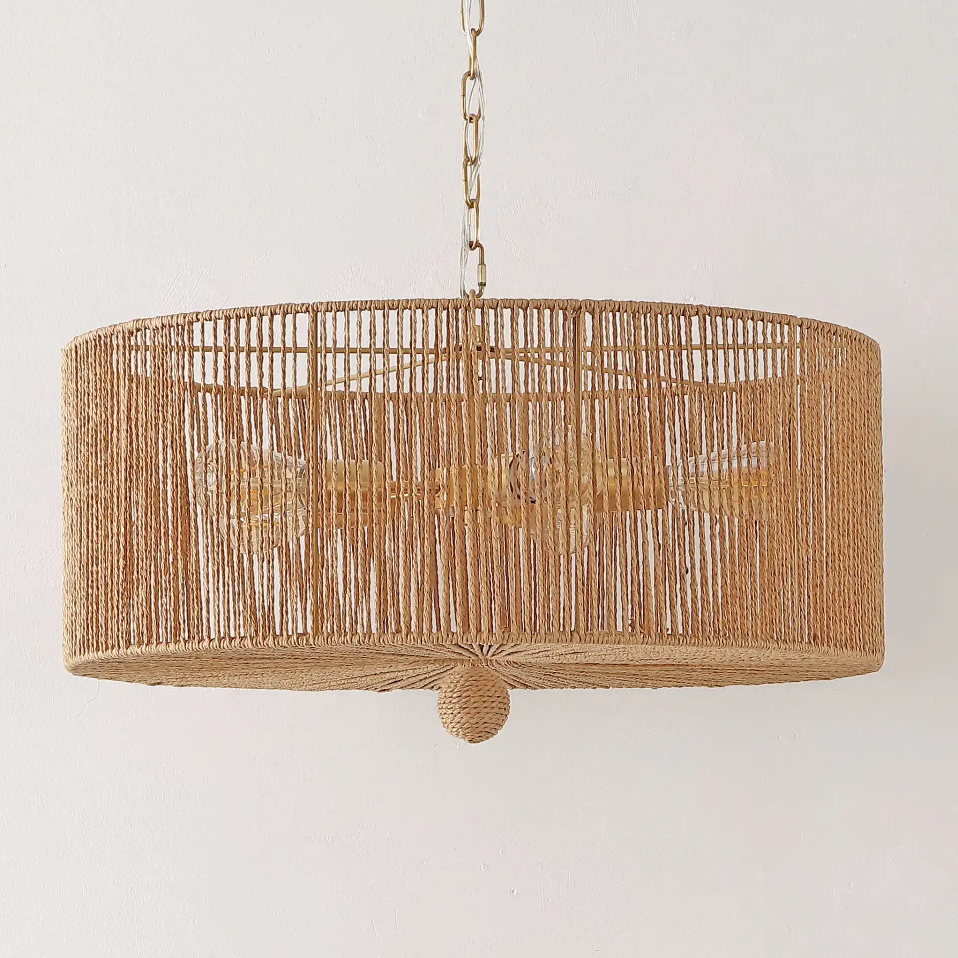 Mamba Five-Light Pendant in Natural / Gold in a styled room