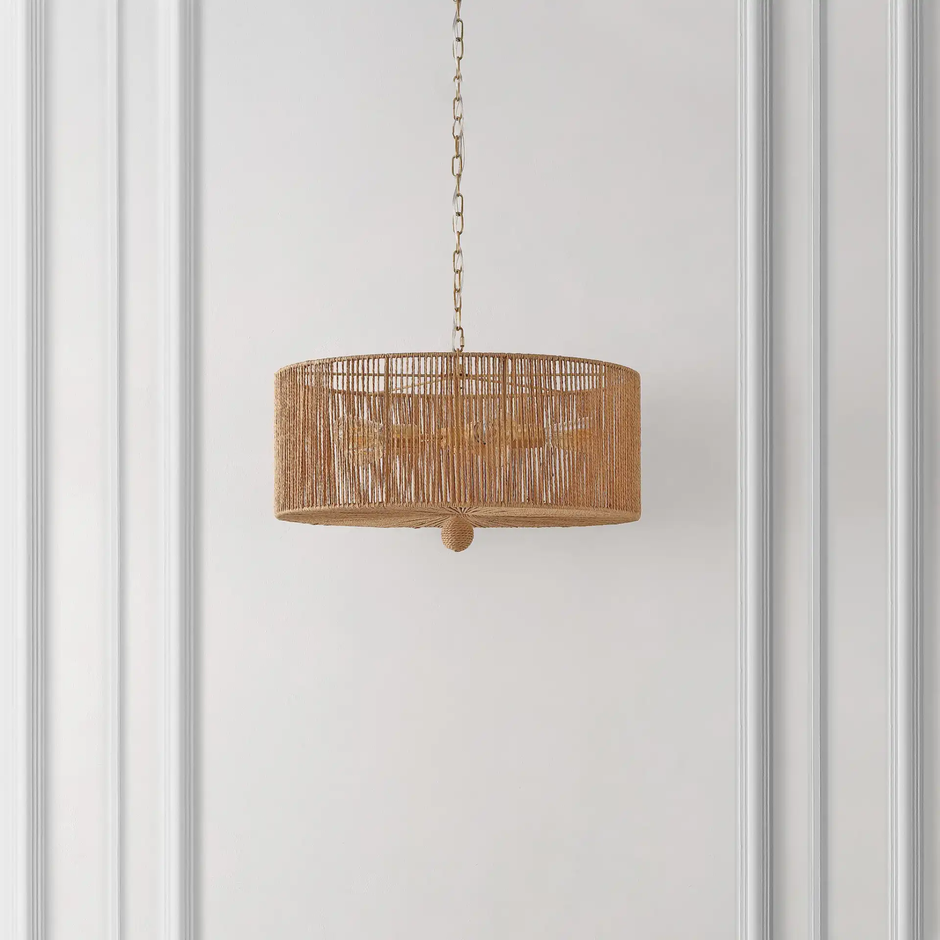 Mamba Five-Light Pendant in Natural / Gold in a styled room