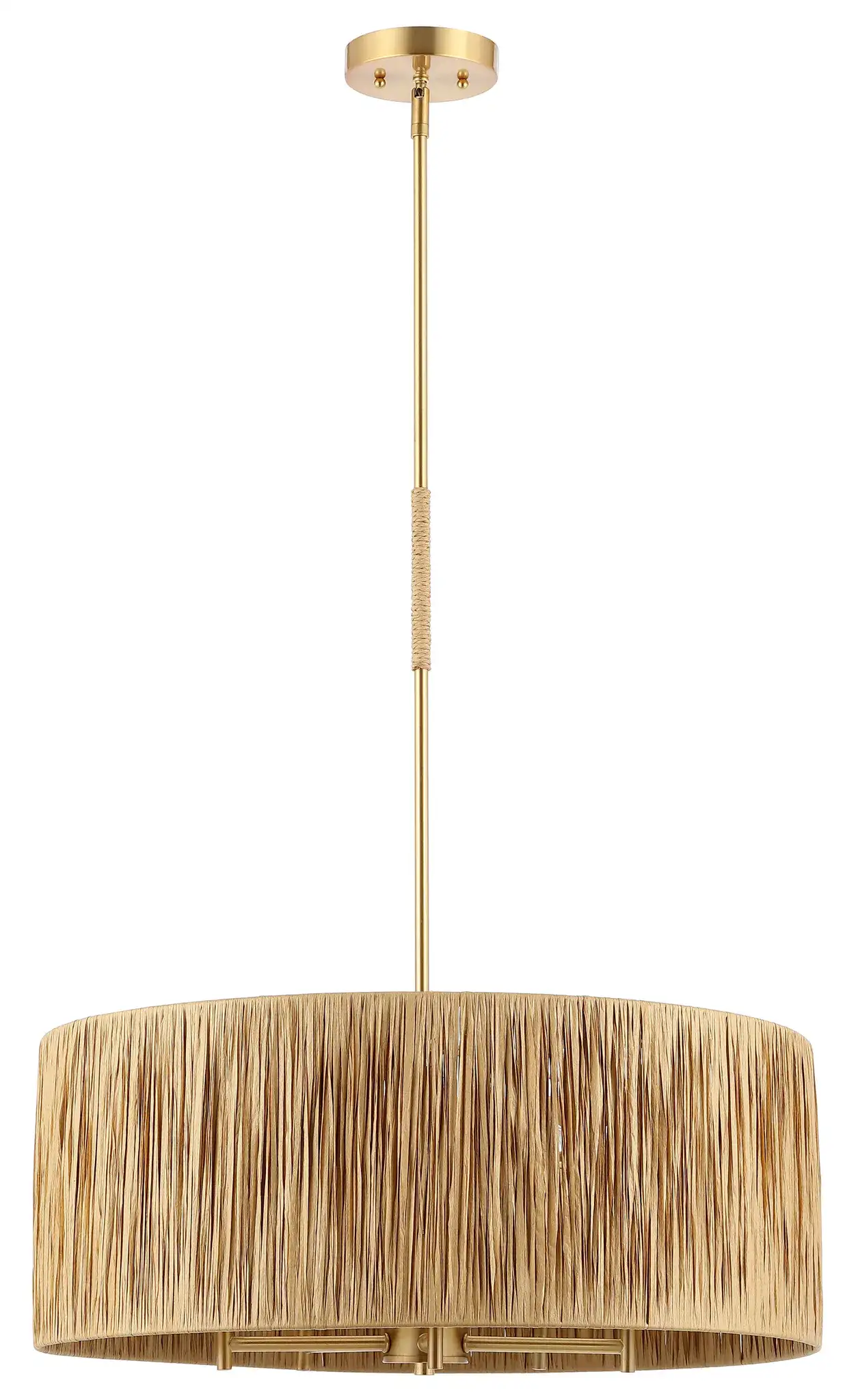 Colessa Five-Light Pendant in Natural / Gold, detail view