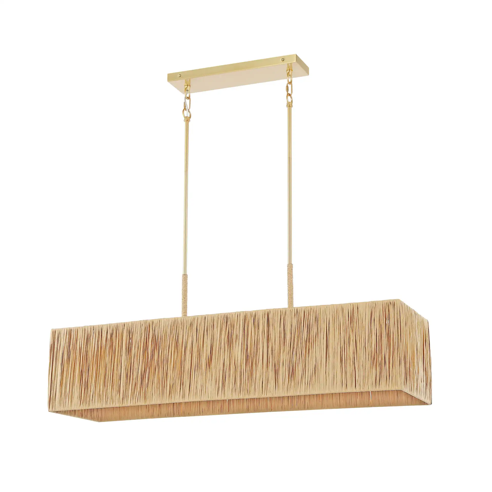 Amangiri Five-Light Pendant in Natural / Gold, detail view