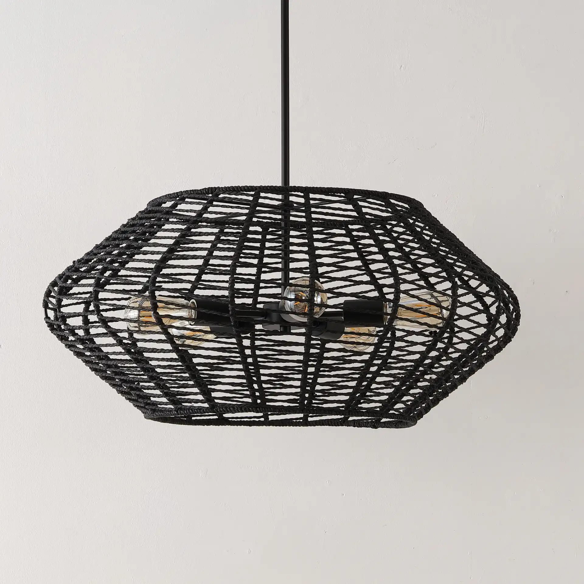 Briza Five-Light Pendant in Black, detail view