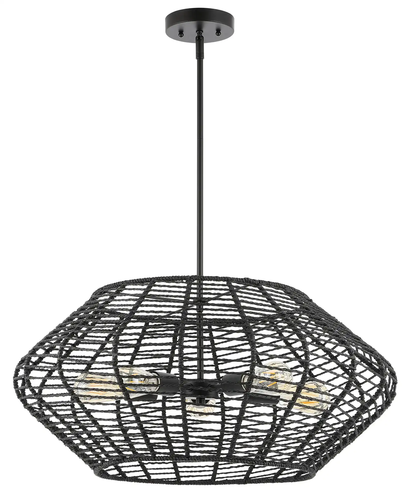 Briza Five-Light Pendant in Black, detail view
