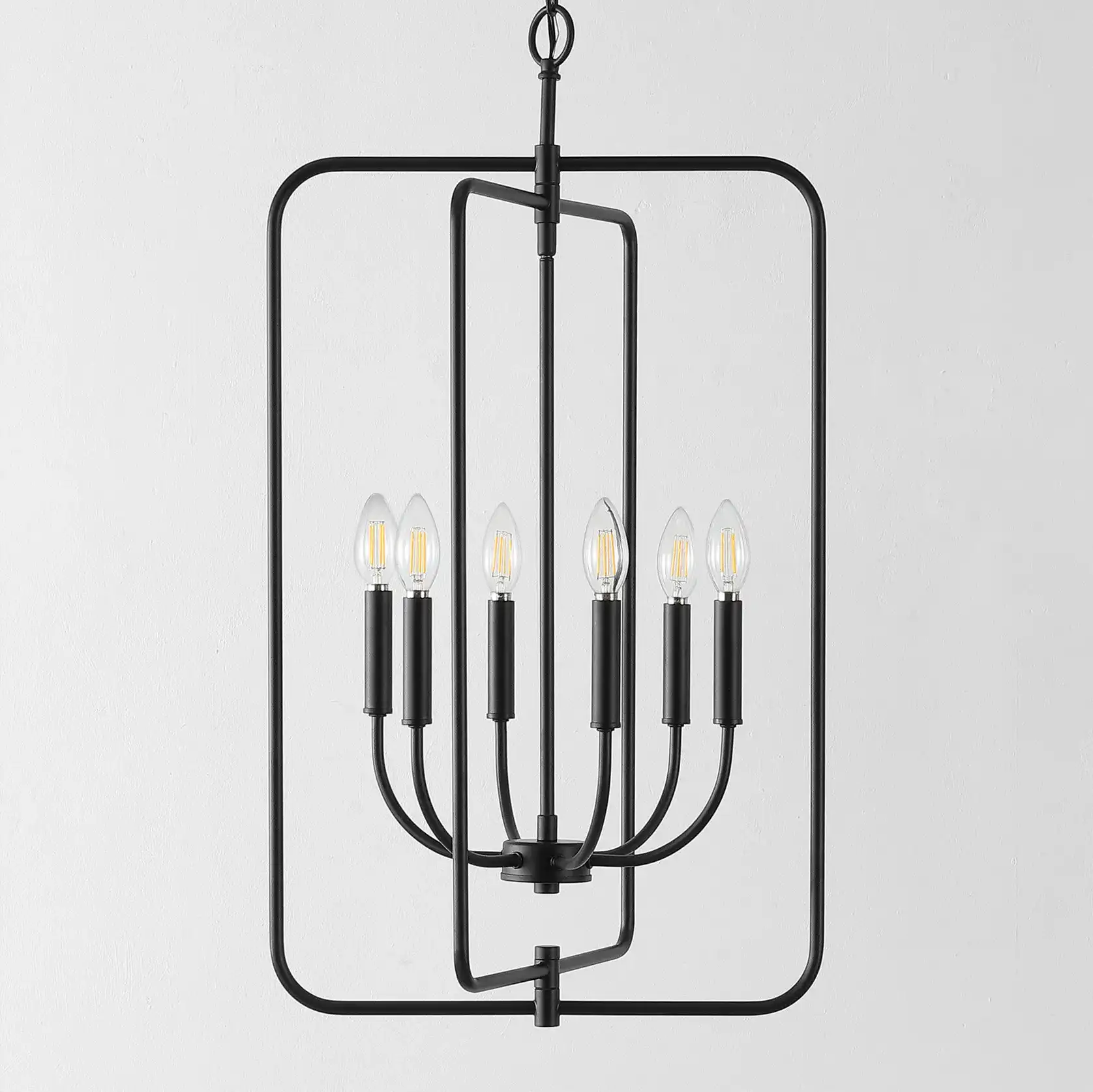 Alto Six-Light Pendant in Black, detail view