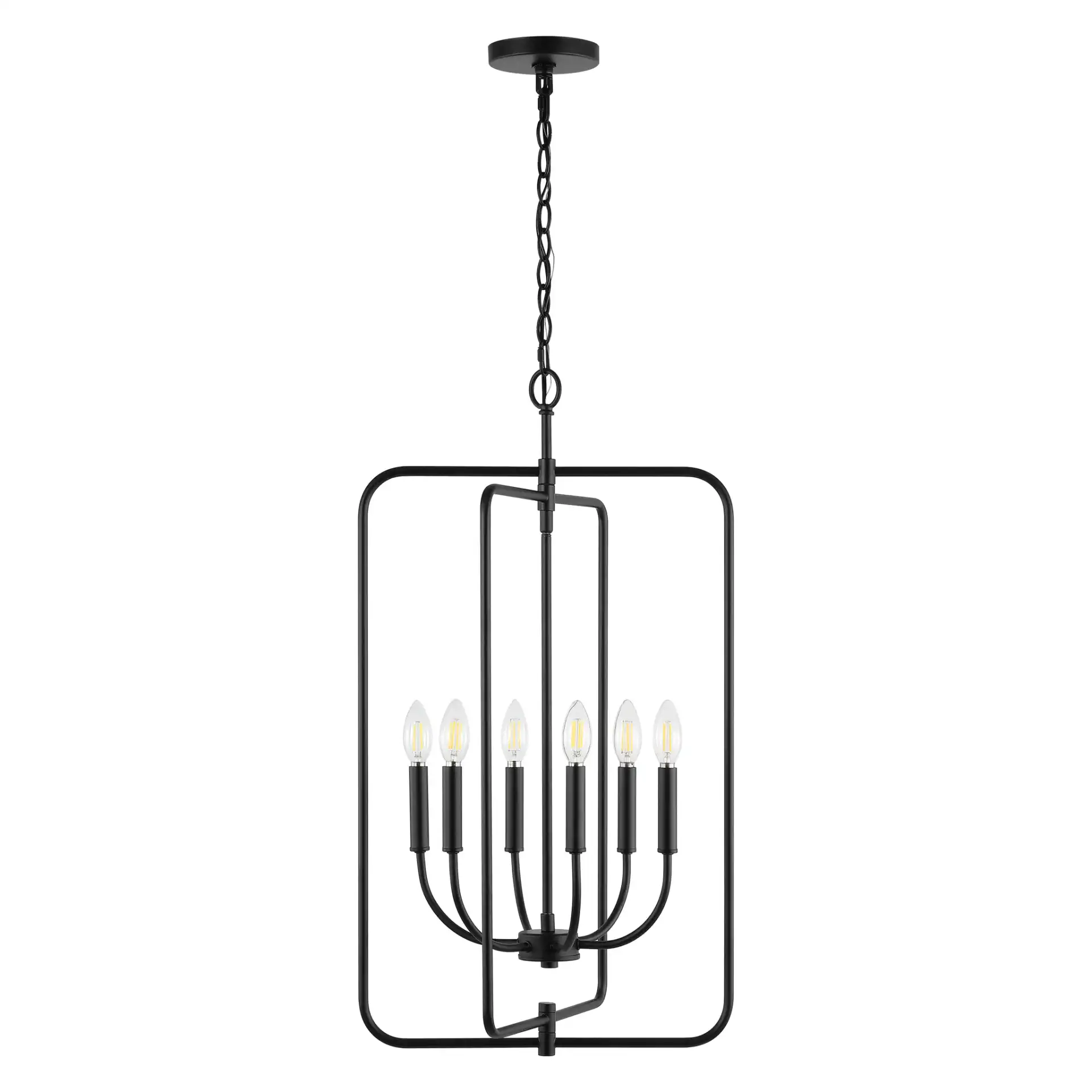 Alto Six-Light Pendant in Black, detail view