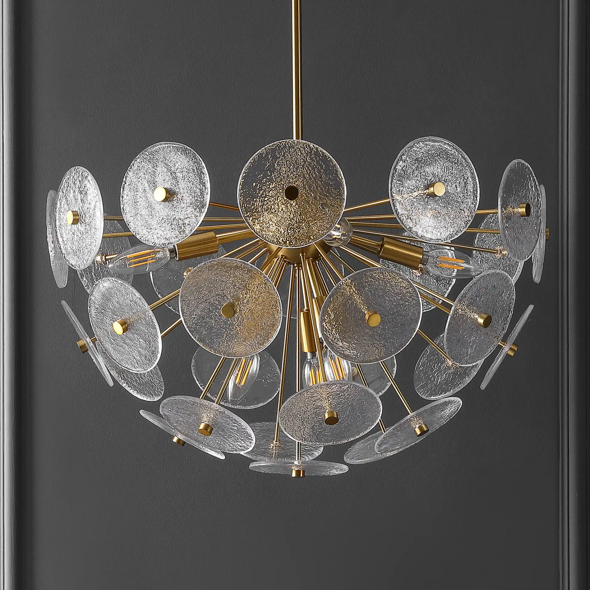 Miri Six-Light Pendant in Brass, detail view