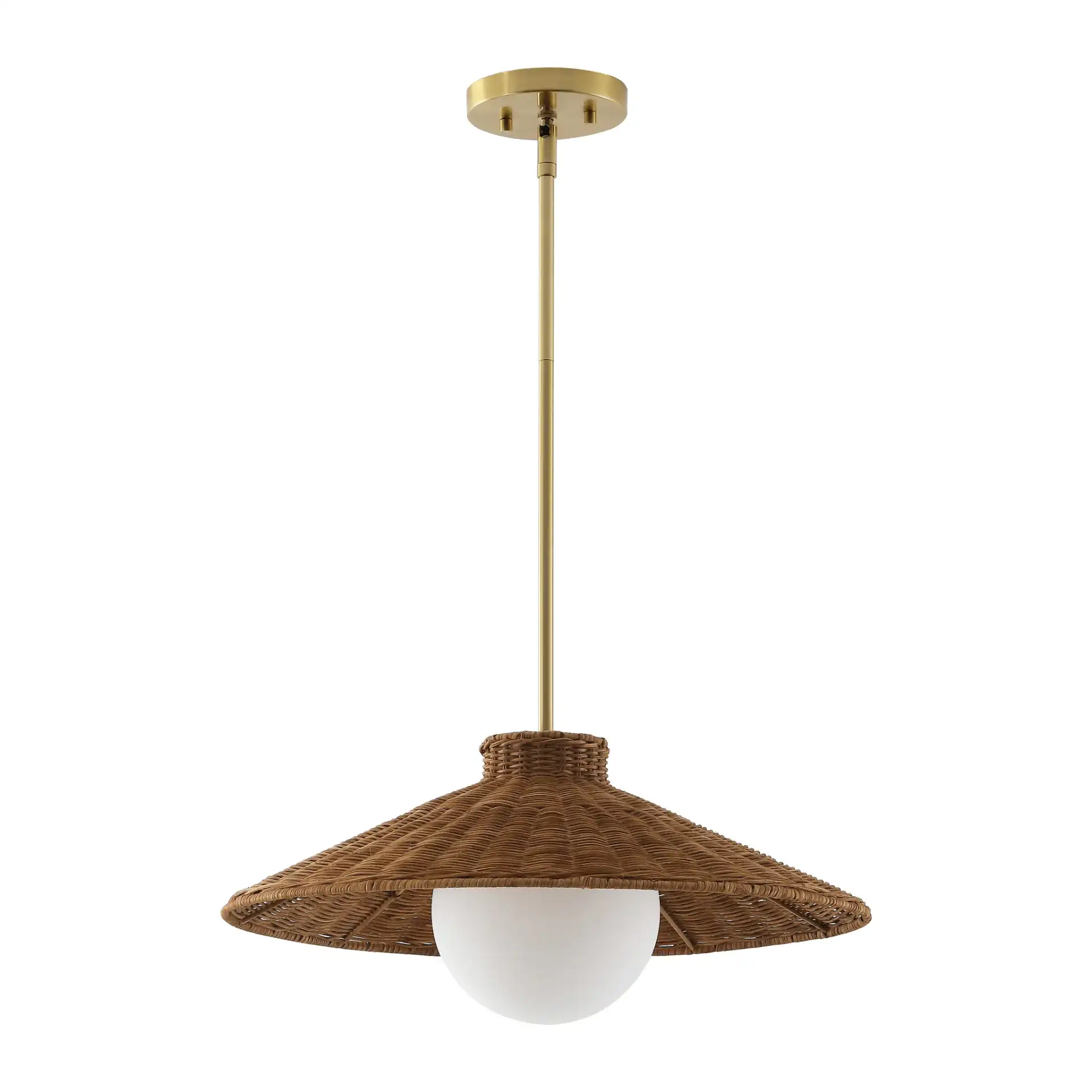 Kalena Pendant in Natural / Brass, detail view
