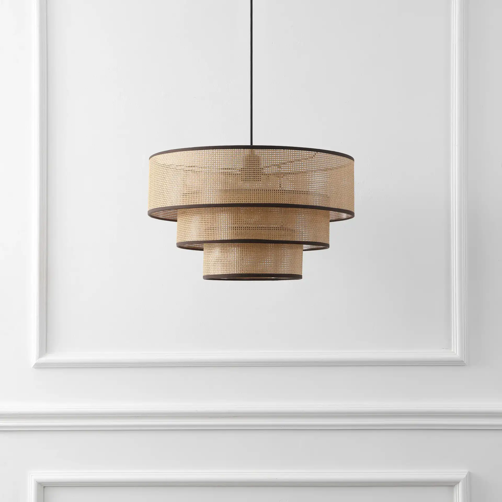 Malya Pendant in Brown / Natural in a styled room