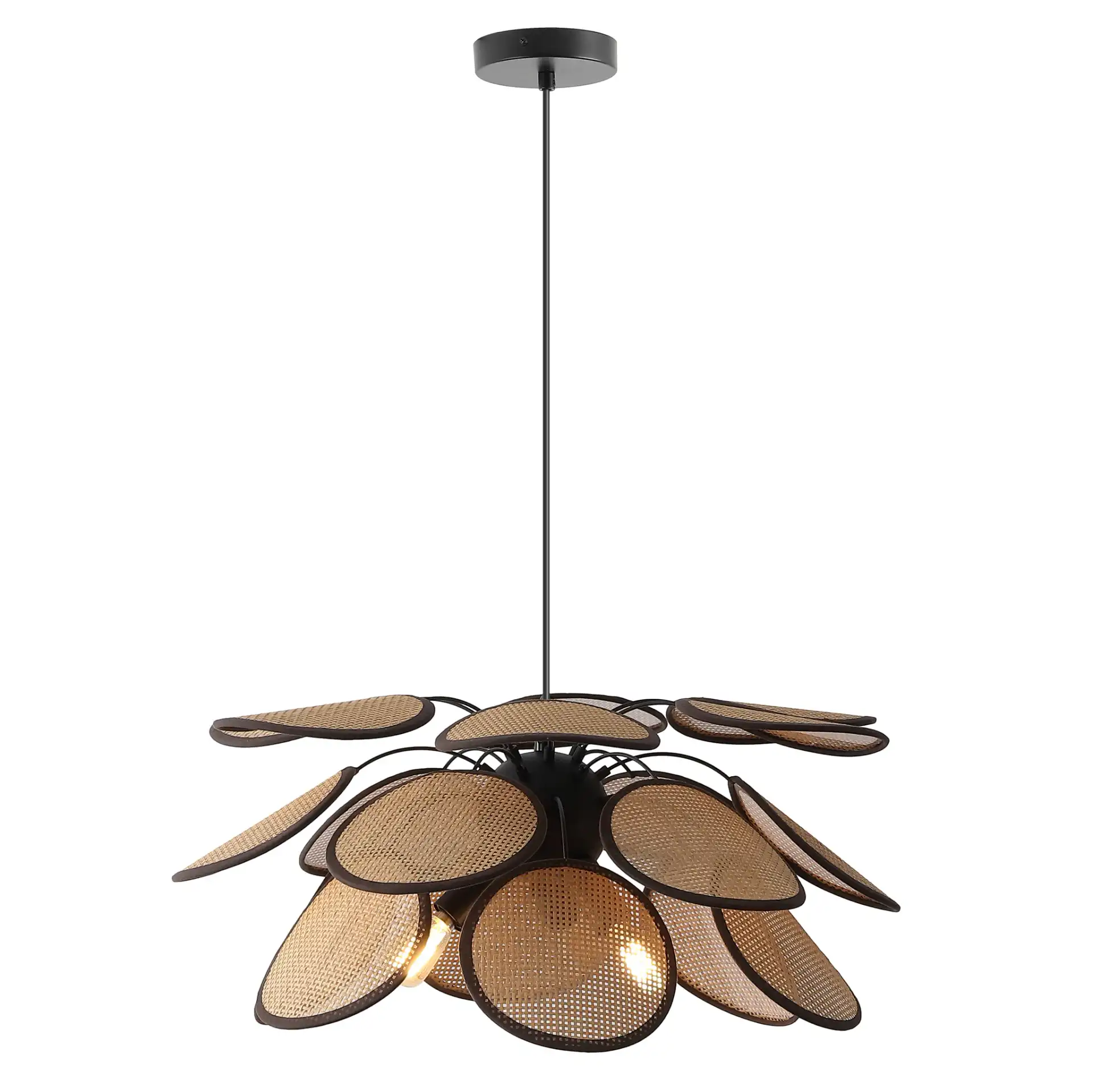 Luana Three-Light Pendant in Brown / Natural