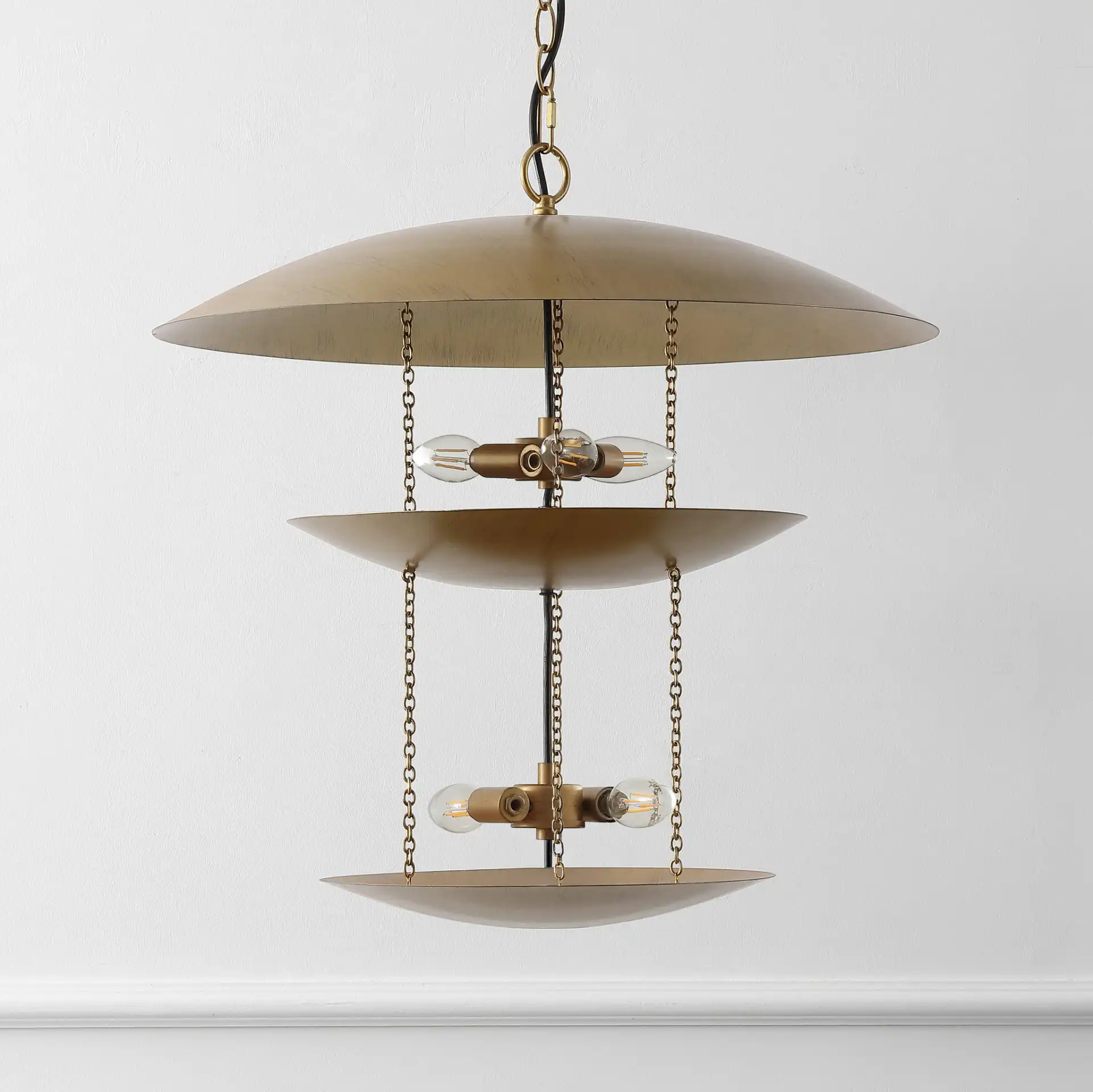Jules Five-Light Pendant in Antique Gold, detail view