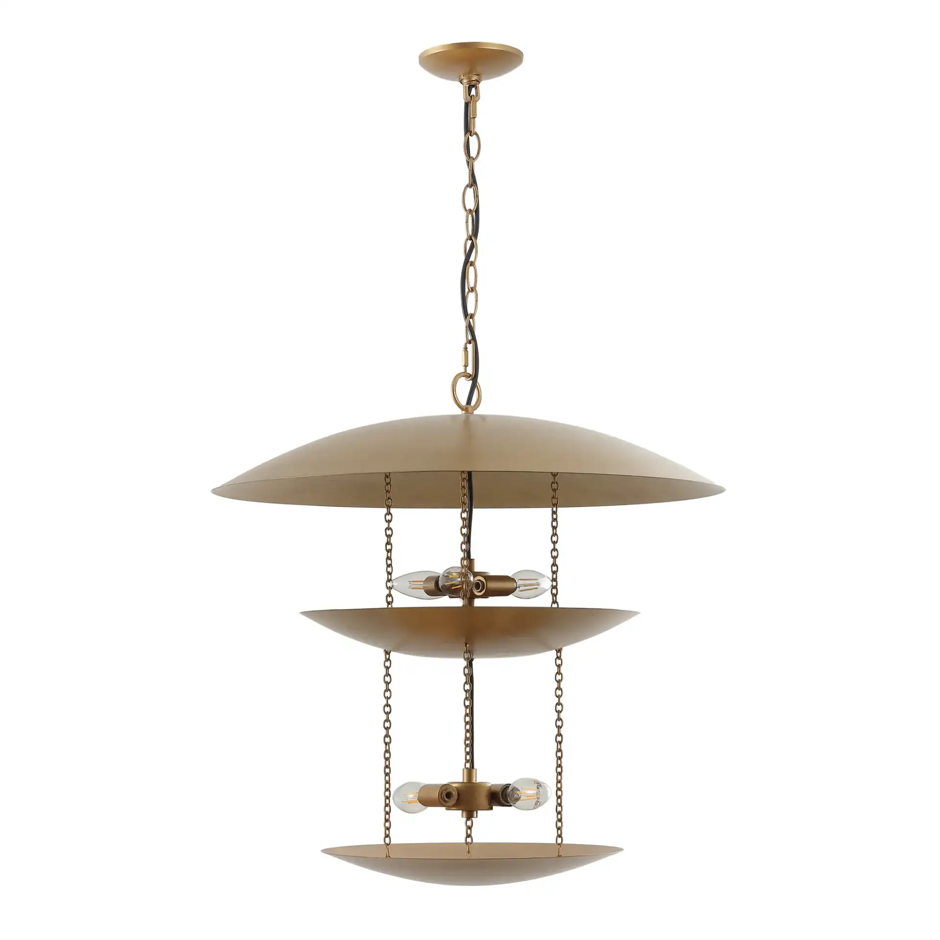 Jules Five-Light Pendant in Antique Gold, detail view