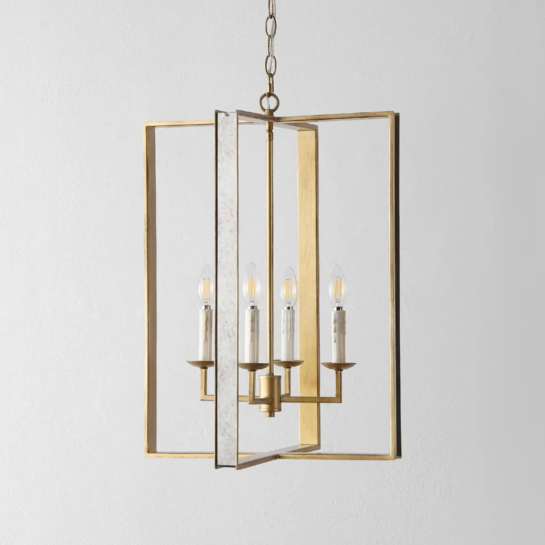Morella Four-Light Pendant in Antique Gold, detail view