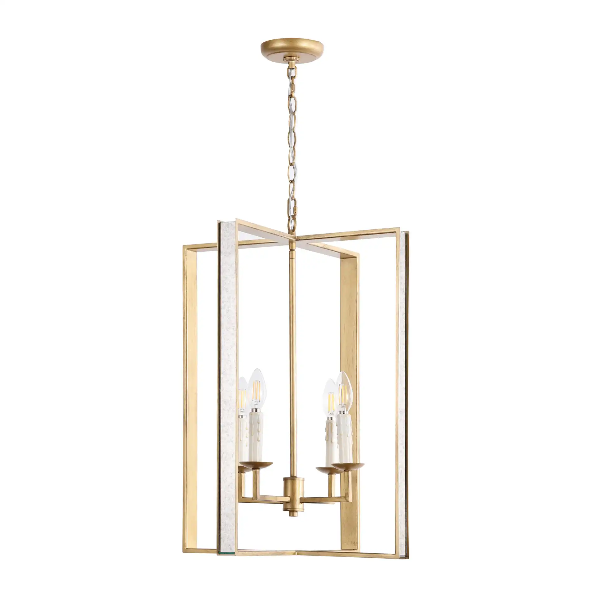 Morella Four-Light Pendant in Antique Gold, detail view