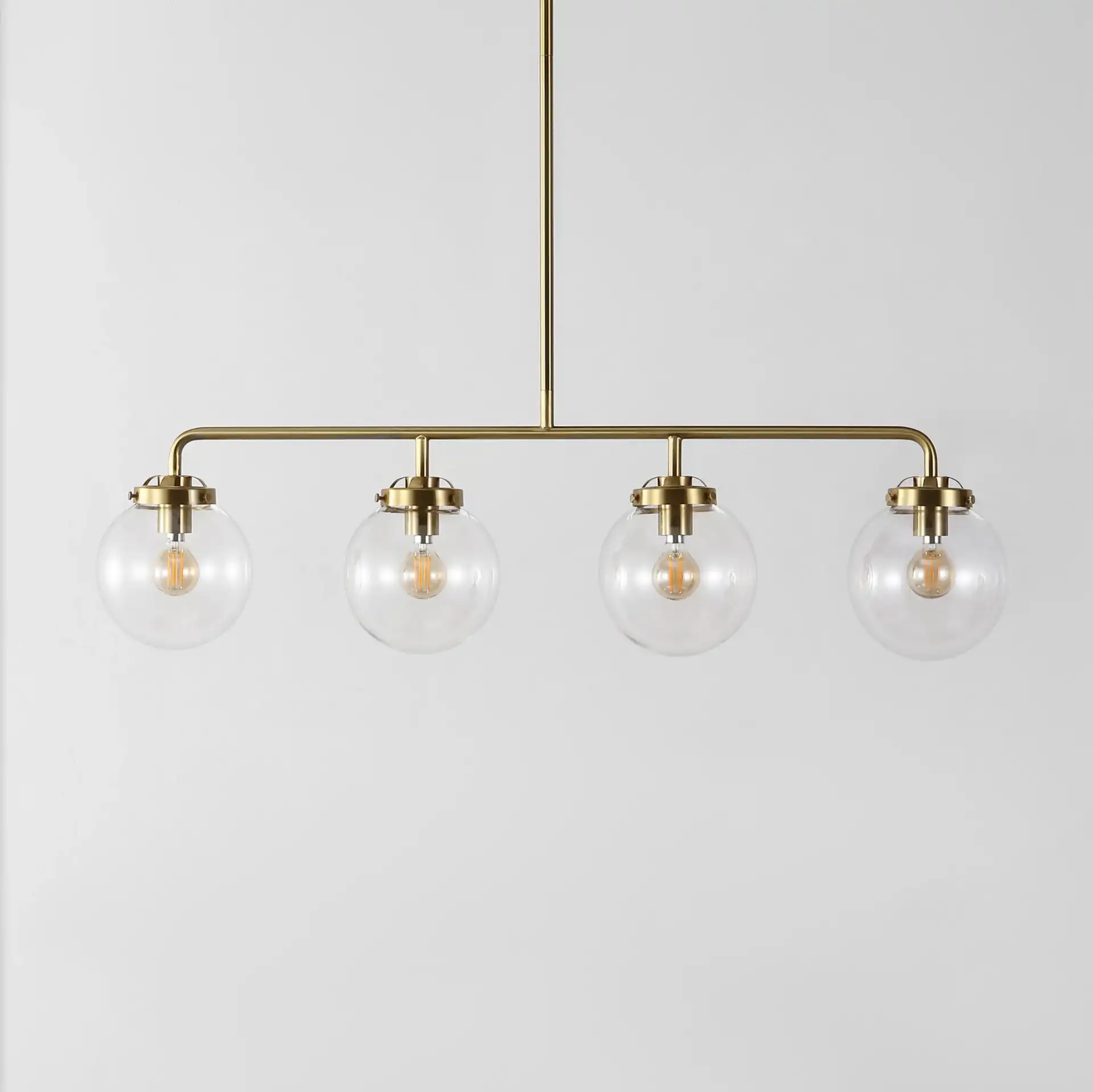 Markle Four-Light Pendant in Brass, detail view