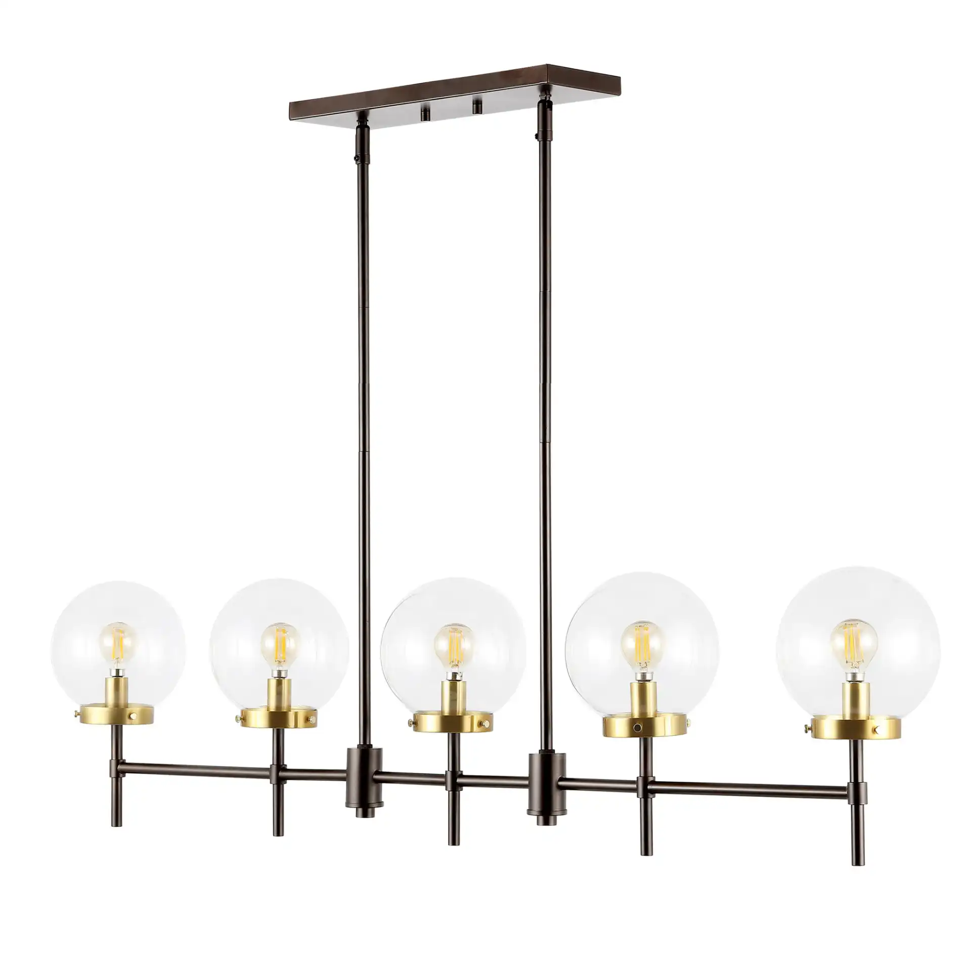 Mylah Five-Light Pendant in Oil Rub Bronze / Brass, detail view