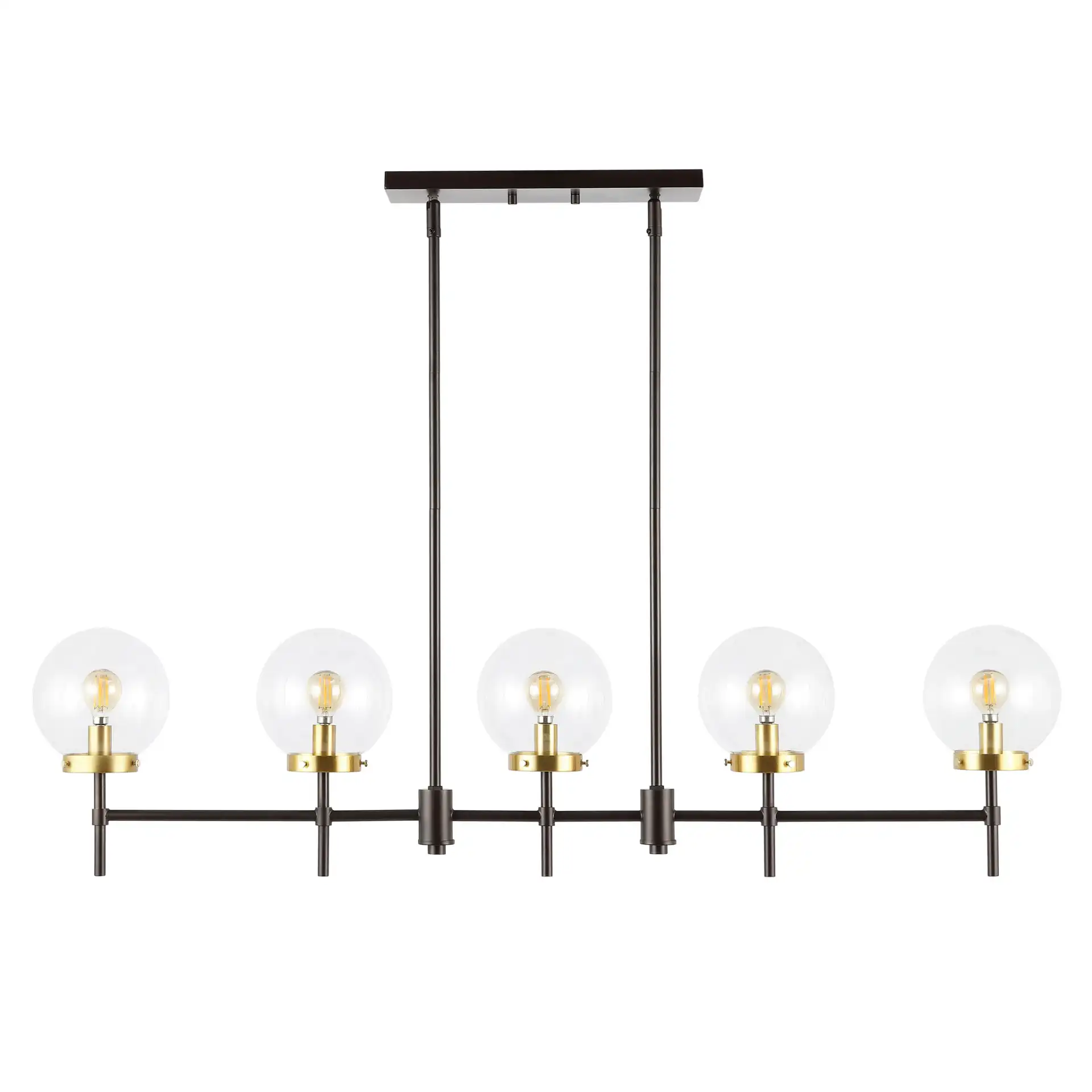 Mylah Five-Light Pendant in Oil Rub Bronze / Brass, detail view