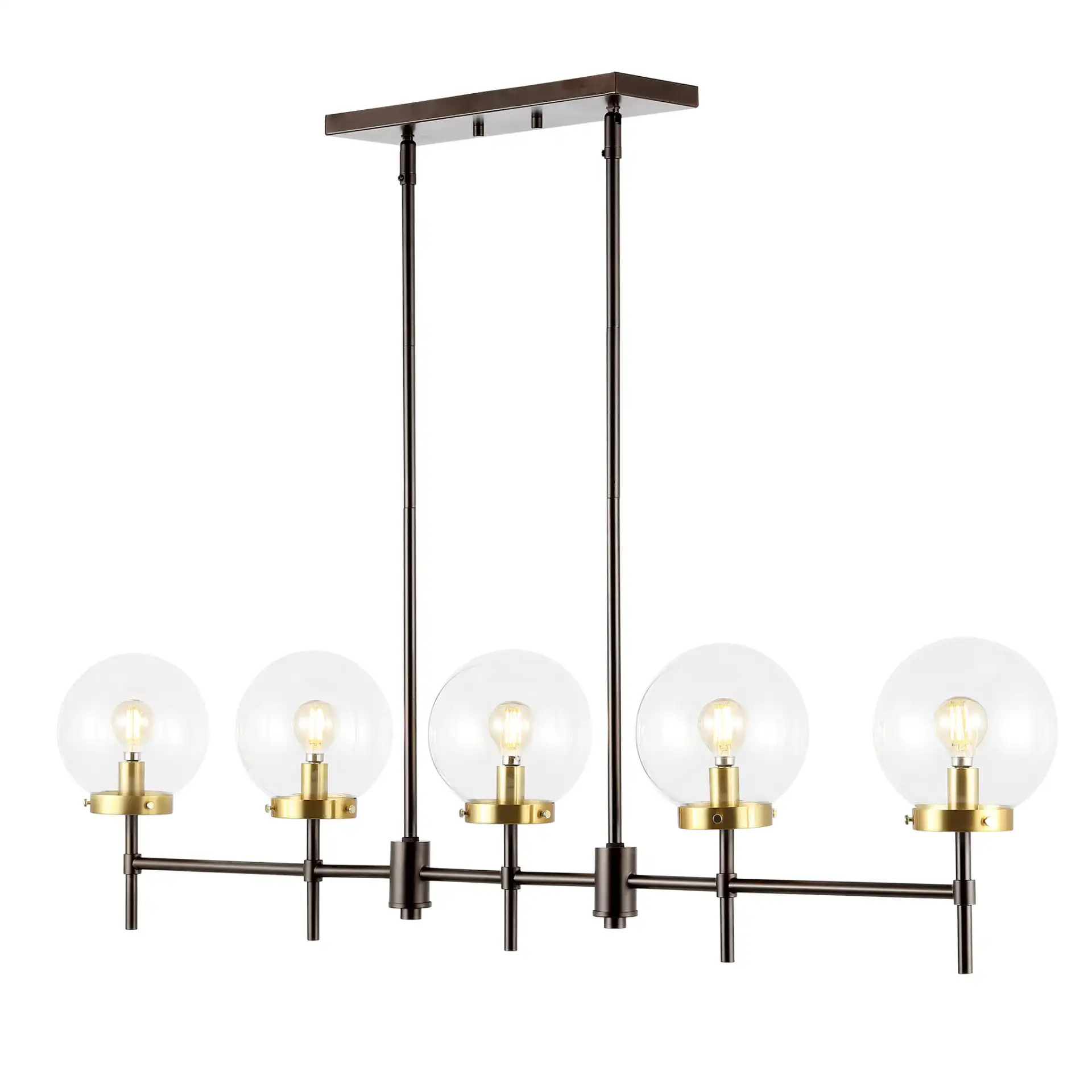 Mylah Five-Light Pendant in Oil Rub Bronze / Brass, detail view