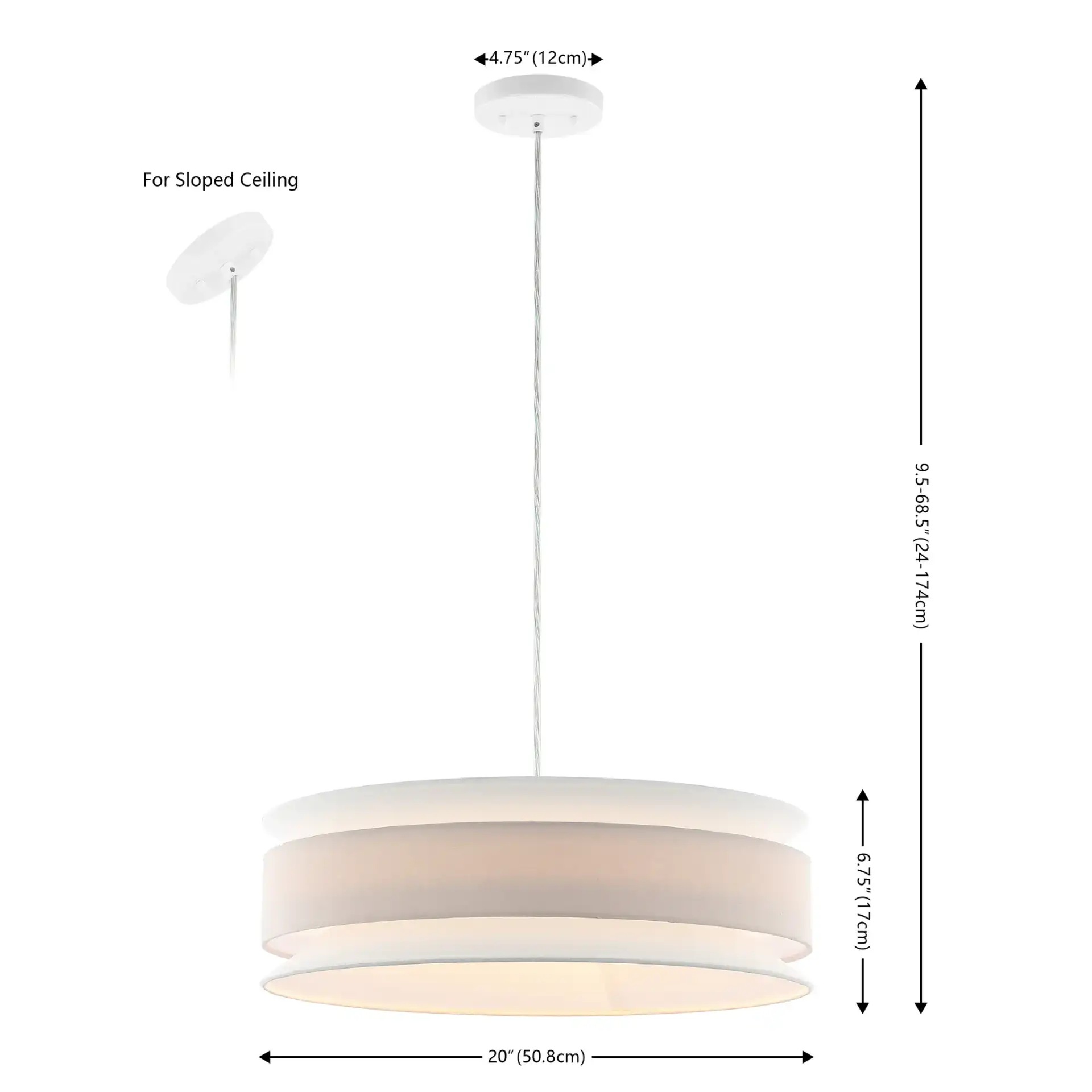 Nolana Pendant in Cream / White, detail view