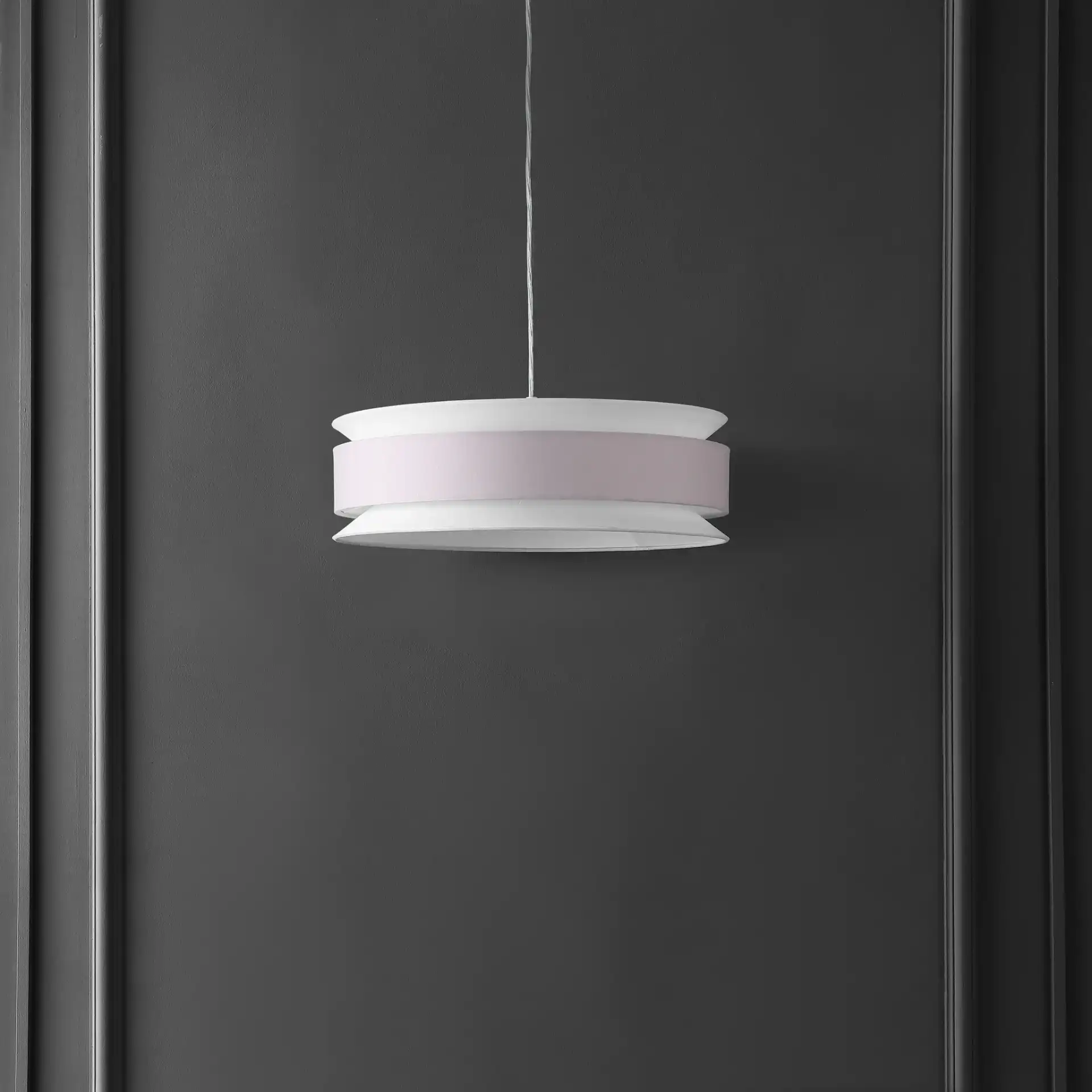 Nolana Pendant in Cream / White in a styled room