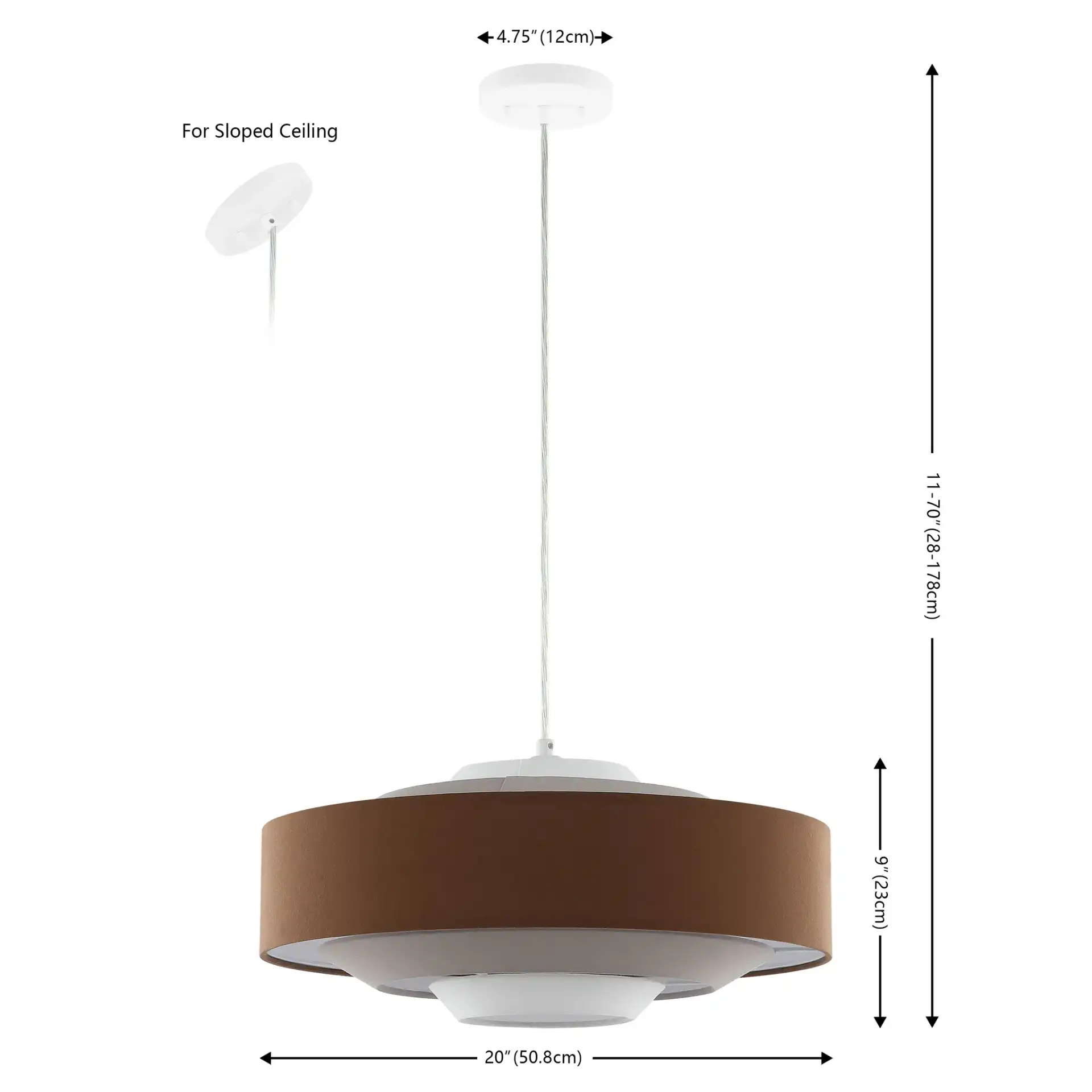 Collelo Pendant in Brown / Beige, detail view
