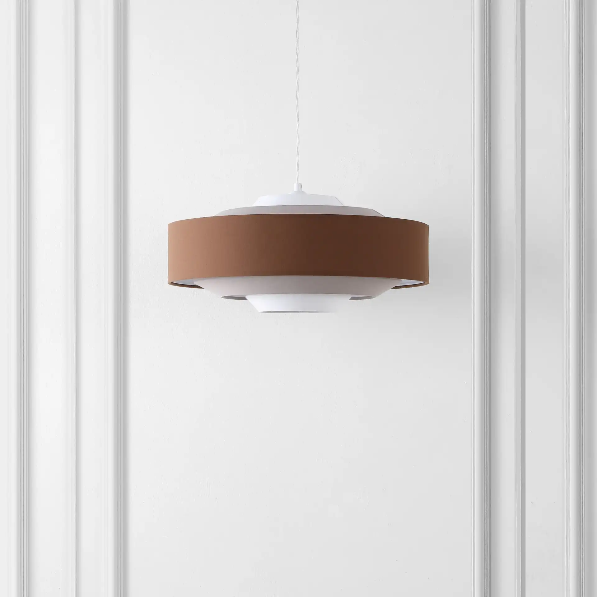 Collelo Pendant in Brown / Beige in a styled room