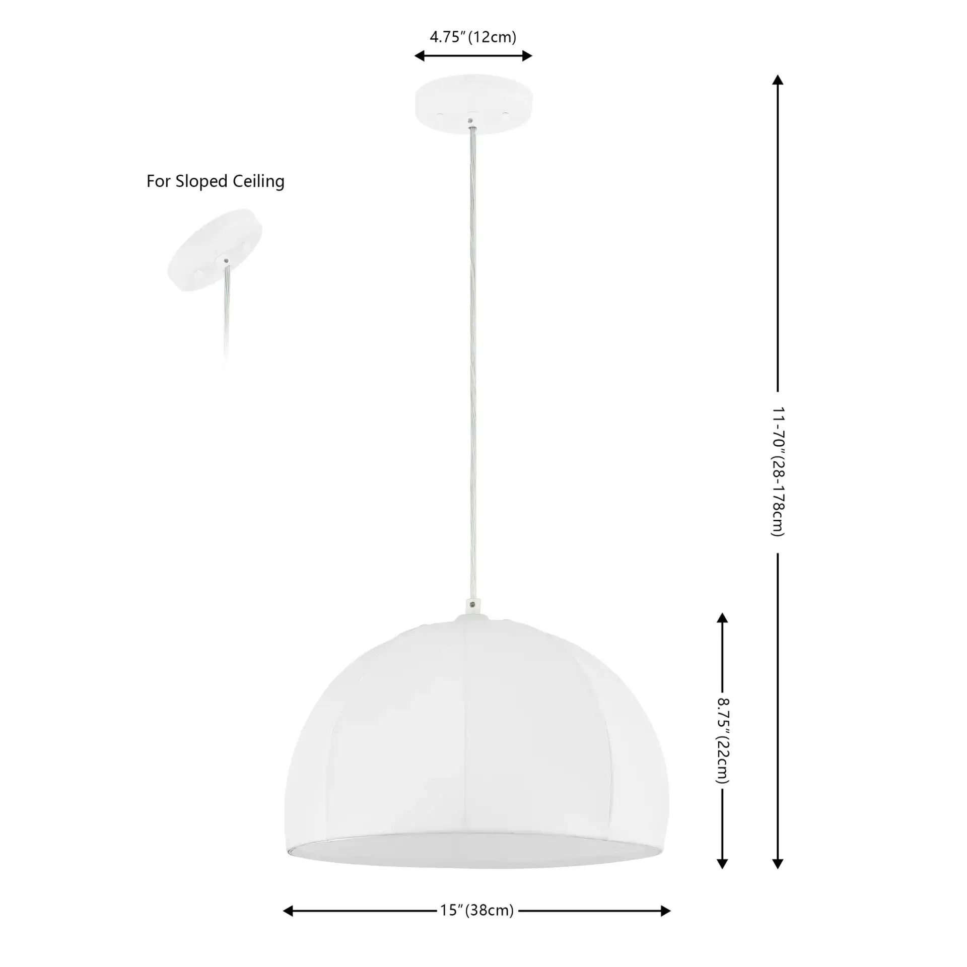 Neami Pendant in White, detail view