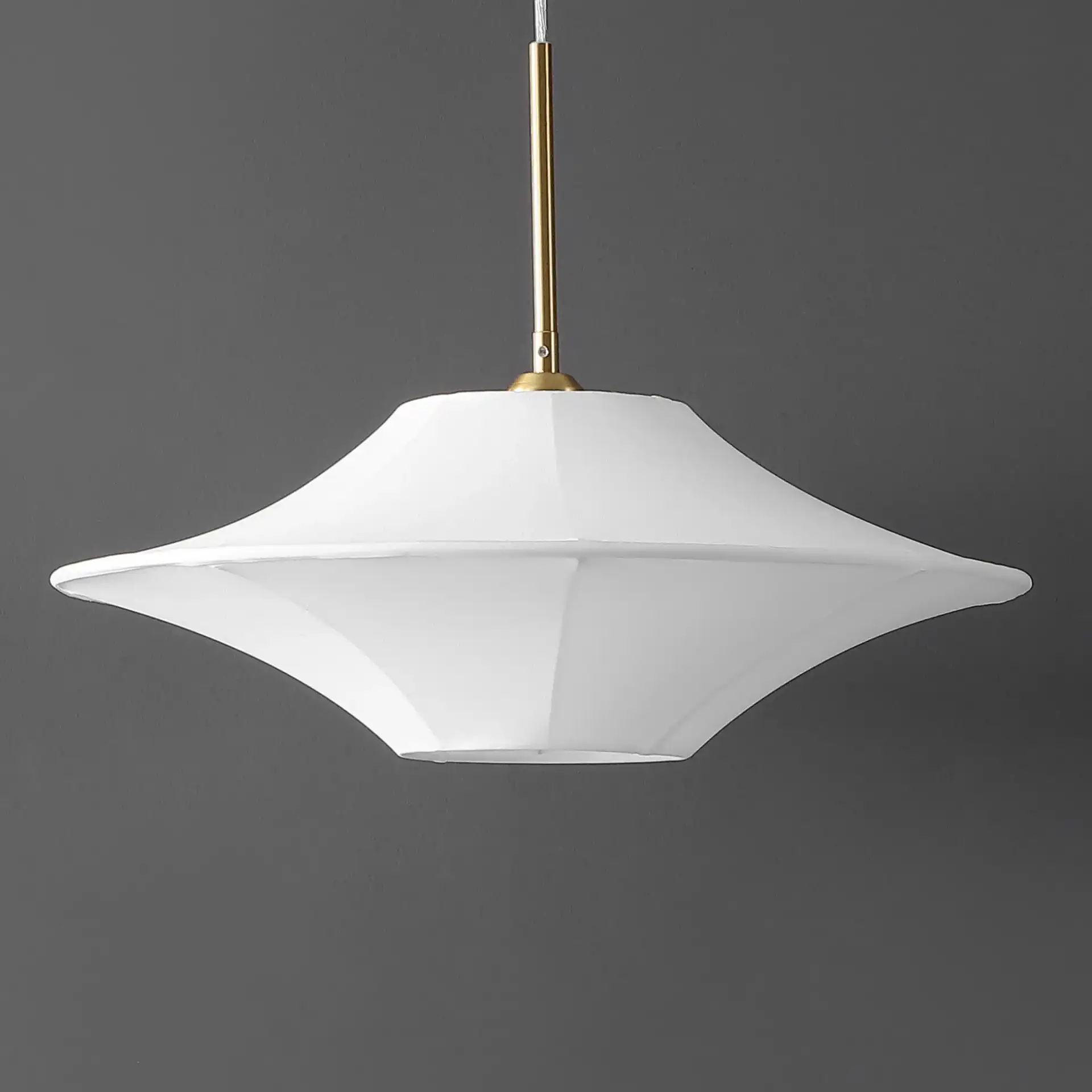 Lanai Pendant in White / Brass, detail view