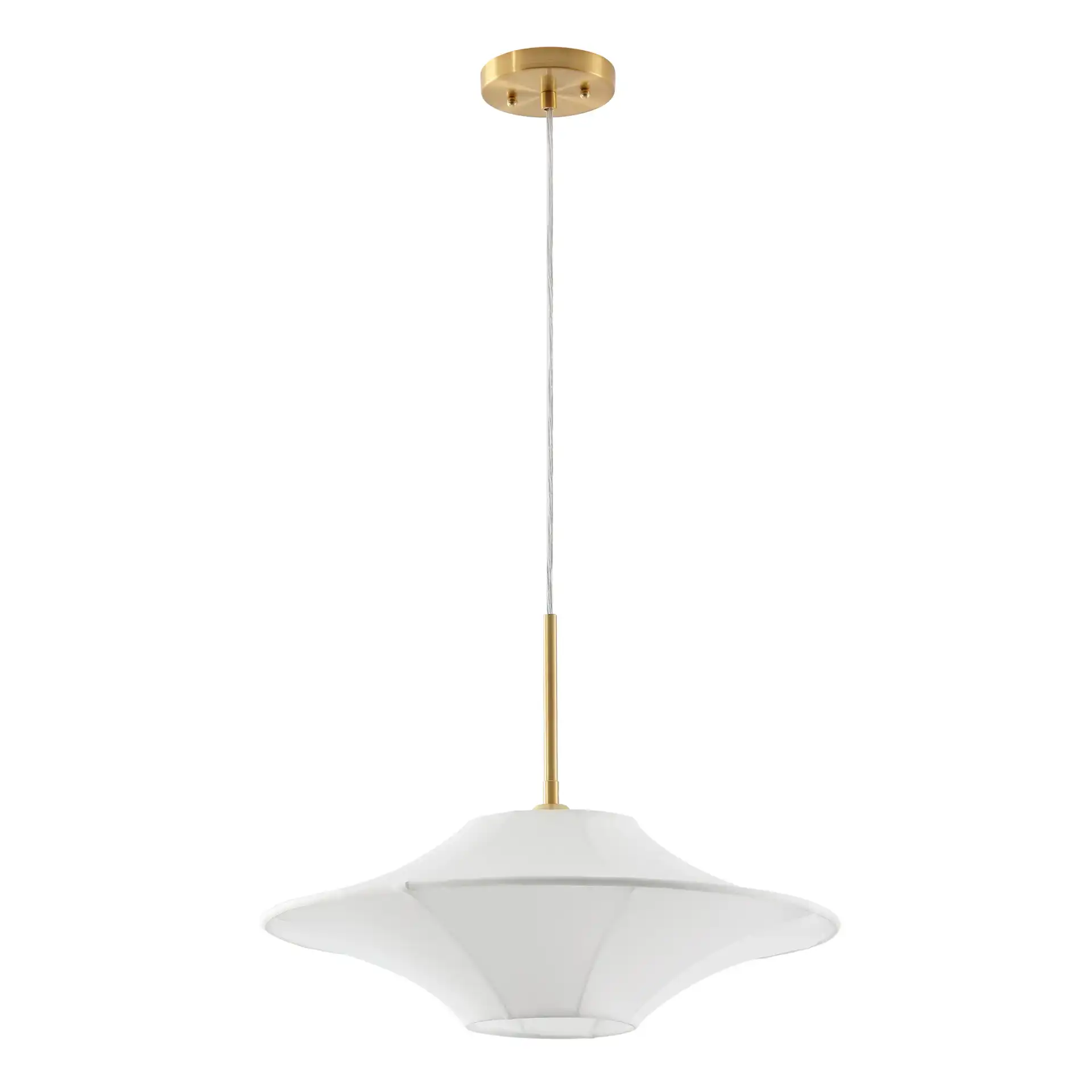 Lanai Pendant in White / Brass, detail view