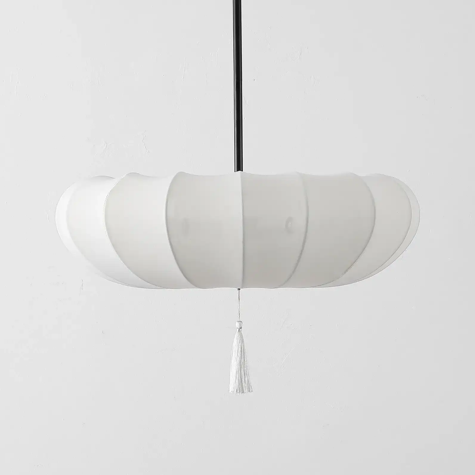 Amelie Three-Light Pendant in Cream / Black, detail view