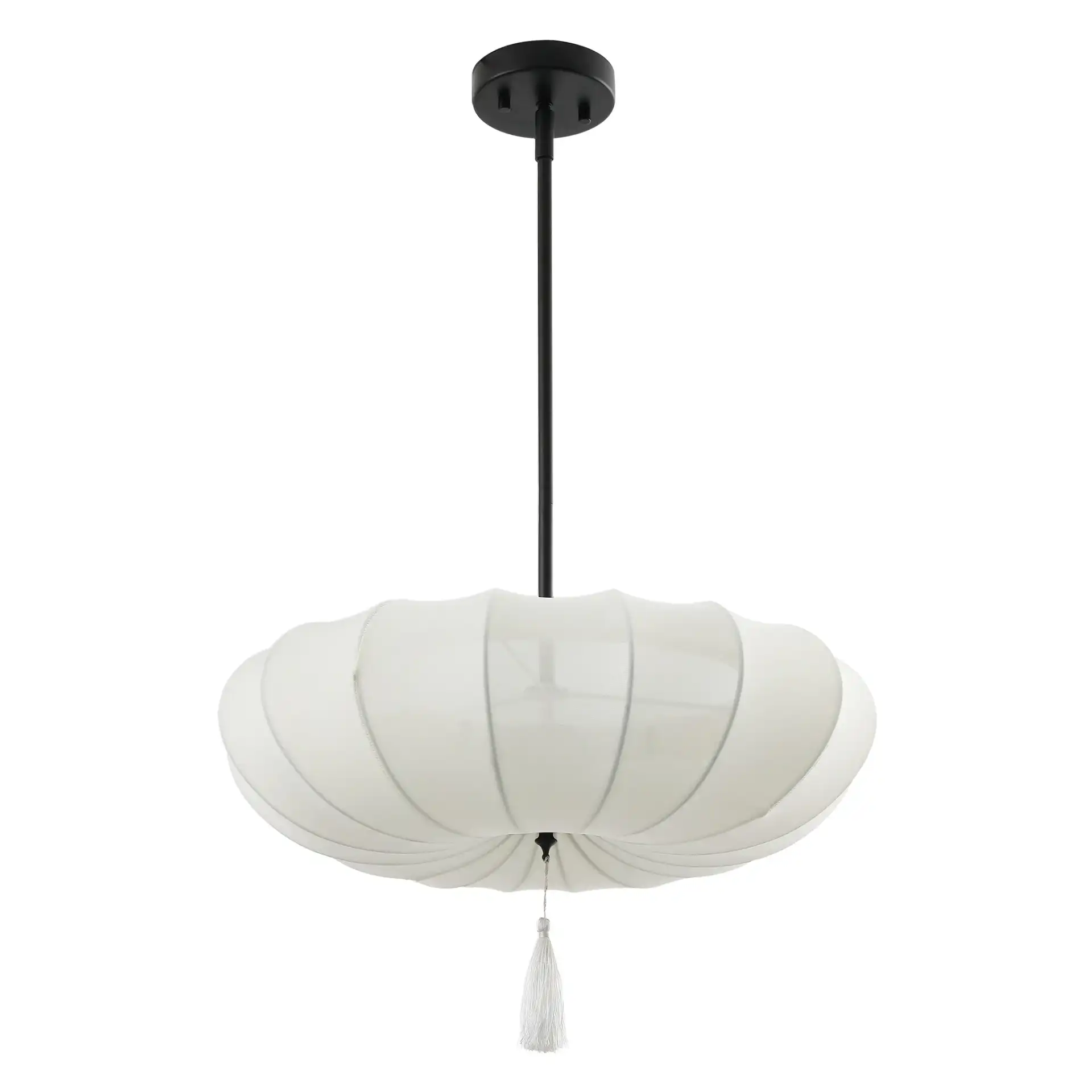 Amelie Three-Light Pendant in Cream / Black, detail view