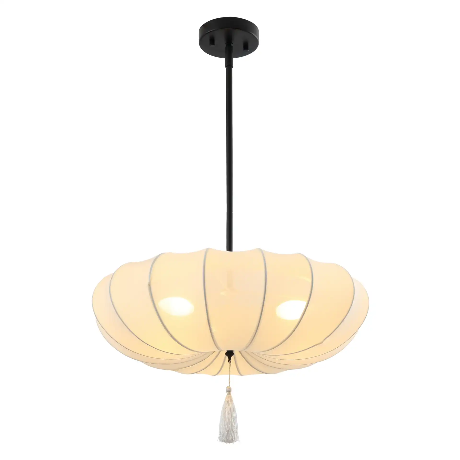 Amelie Three-Light Pendant in Cream / Black