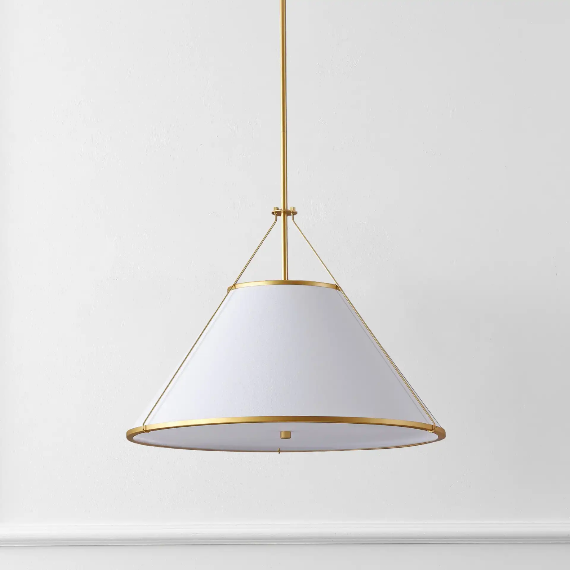 Lainey Three-Light Pendant in White / Gold, detail view