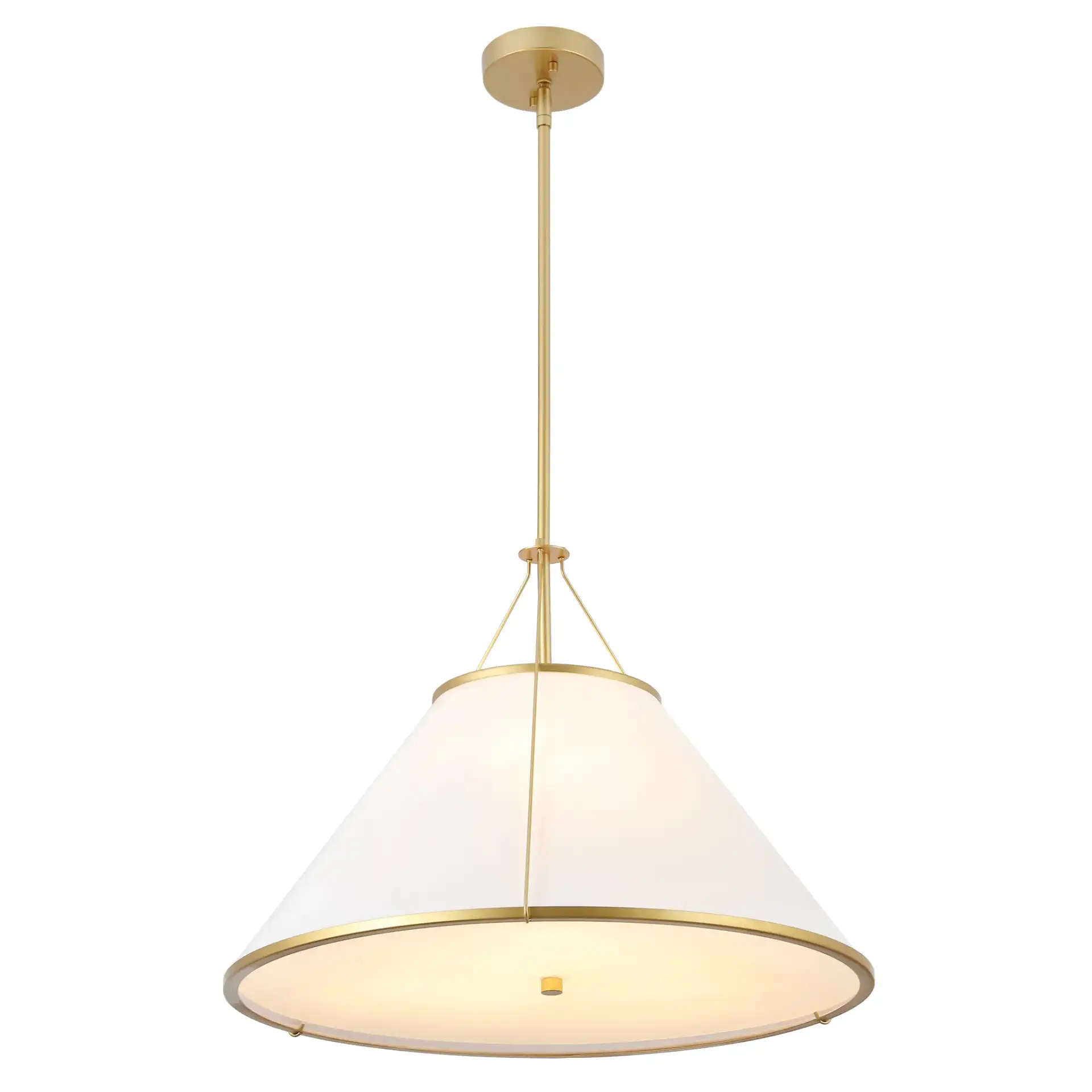 Lainey Three-Light Pendant in White / Gold, detail view