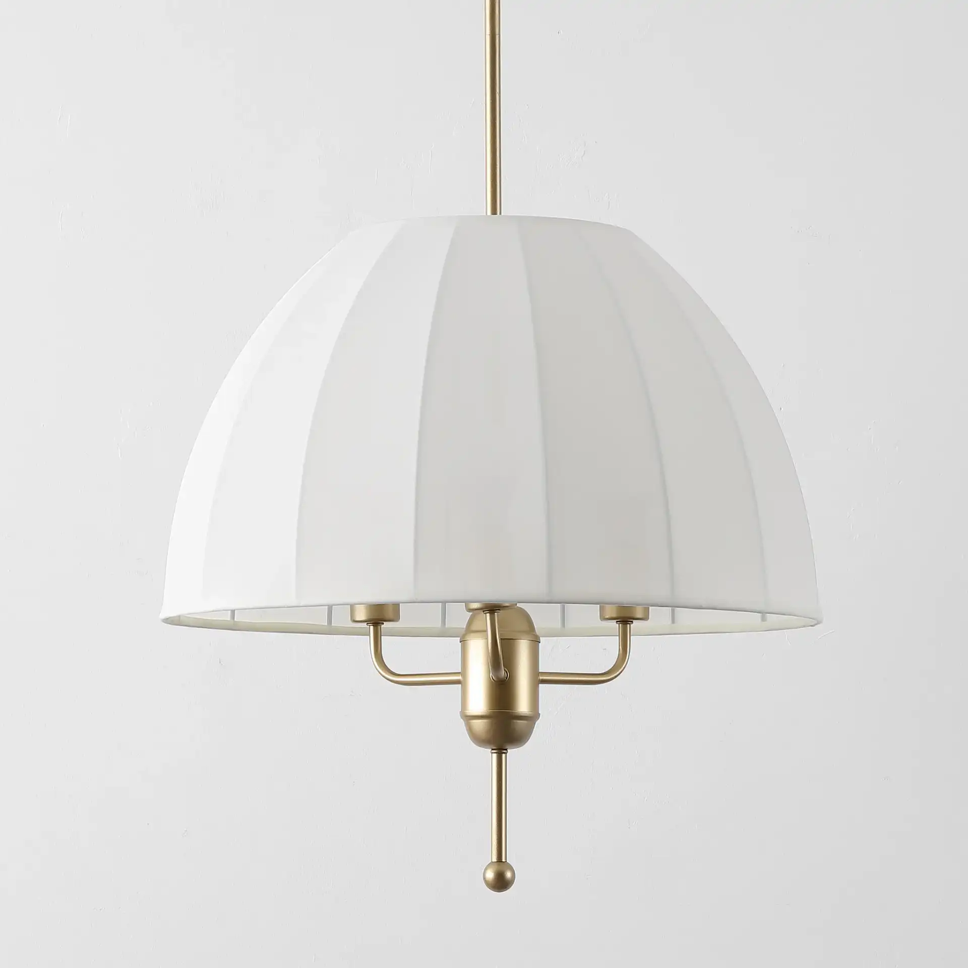 Silvie Three-Light Pendant in Cream / Gold, detail view