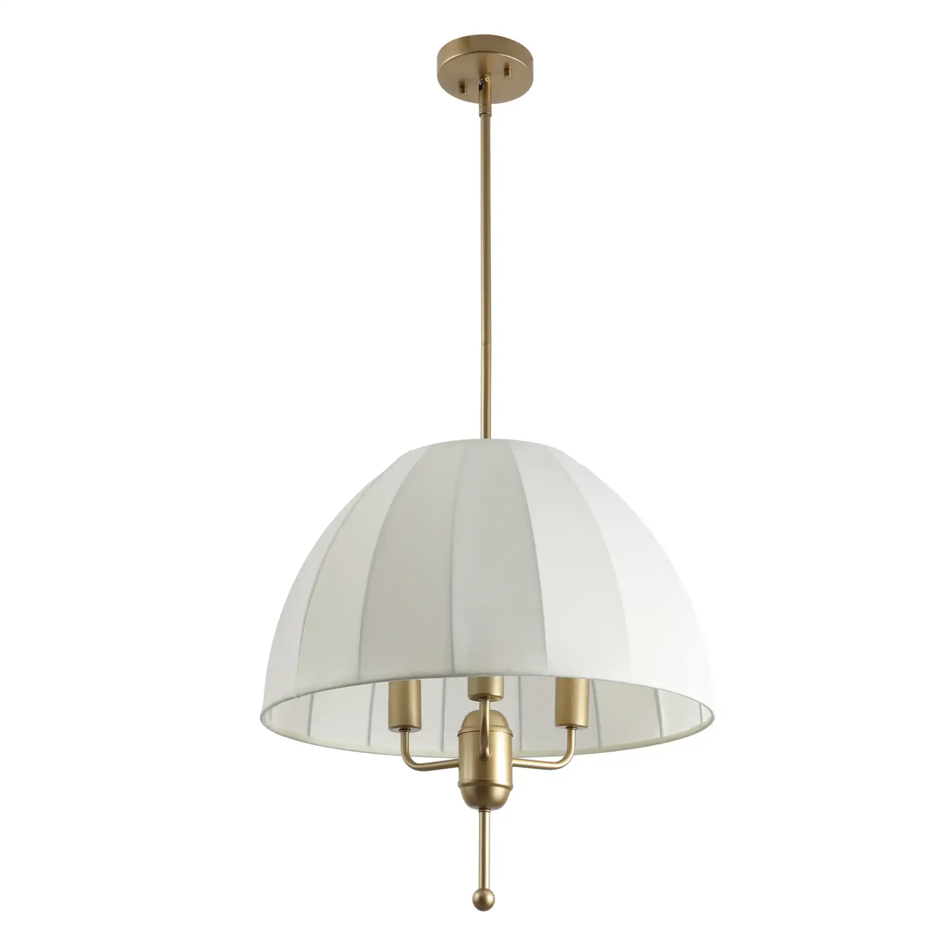 Silvie Three-Light Pendant in Cream / Gold, detail view