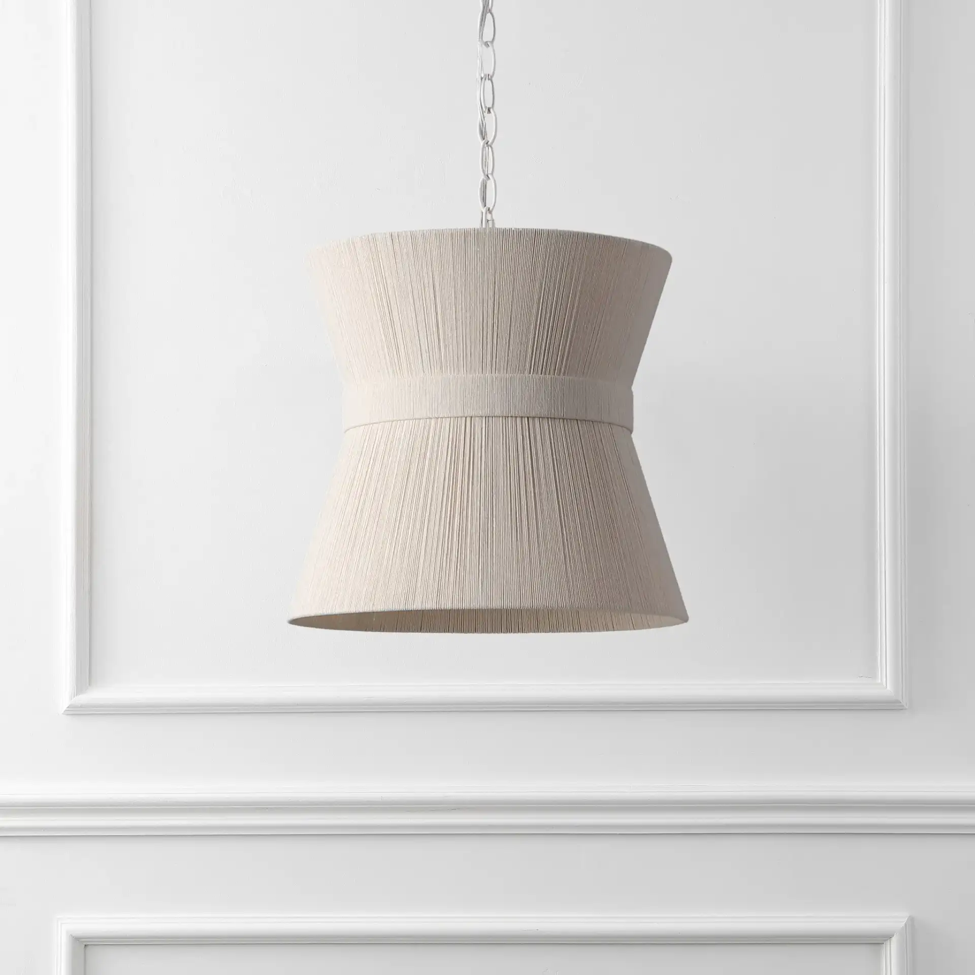 Alora Pendant in White Washed in a styled room