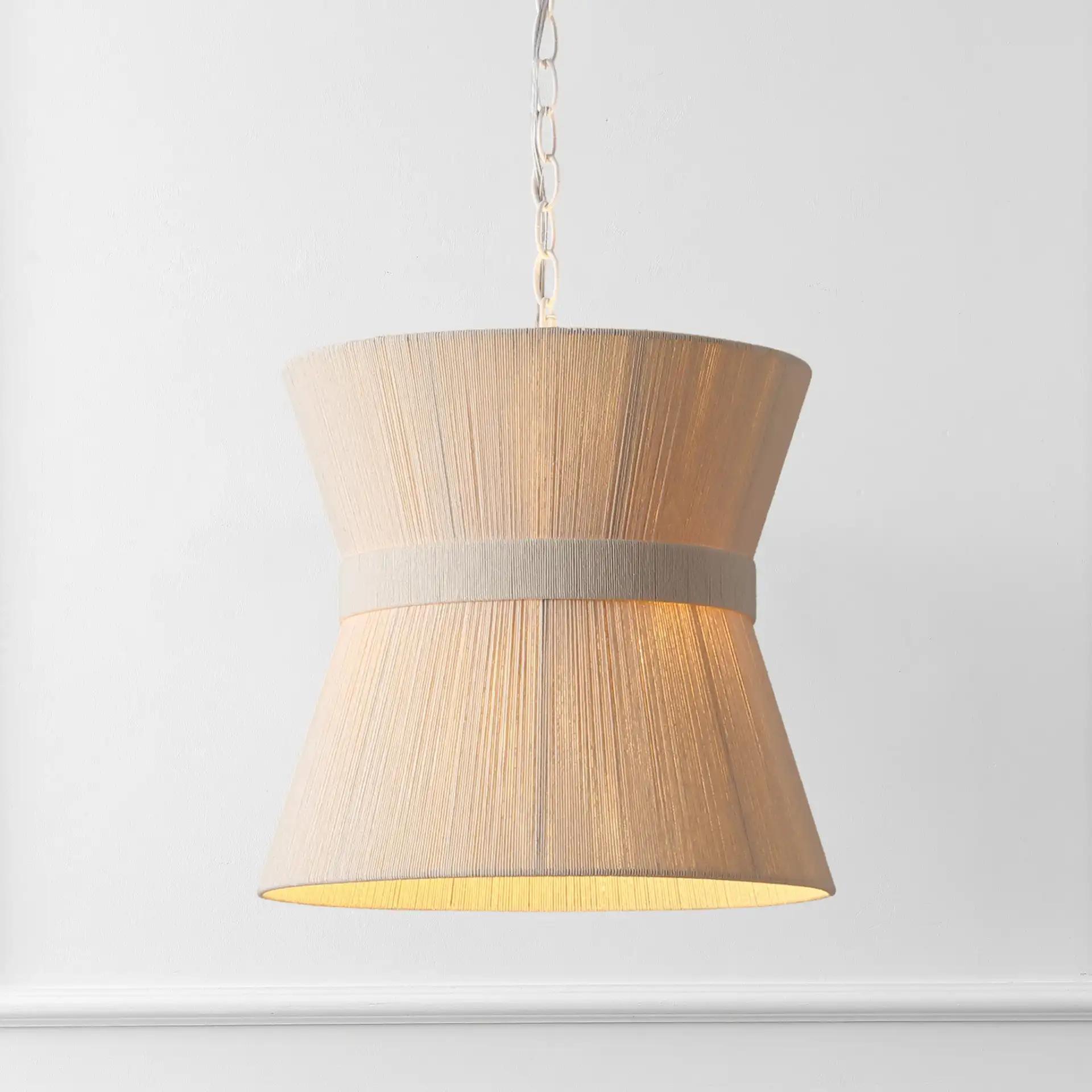 Alora Pendant in White Washed in a styled room