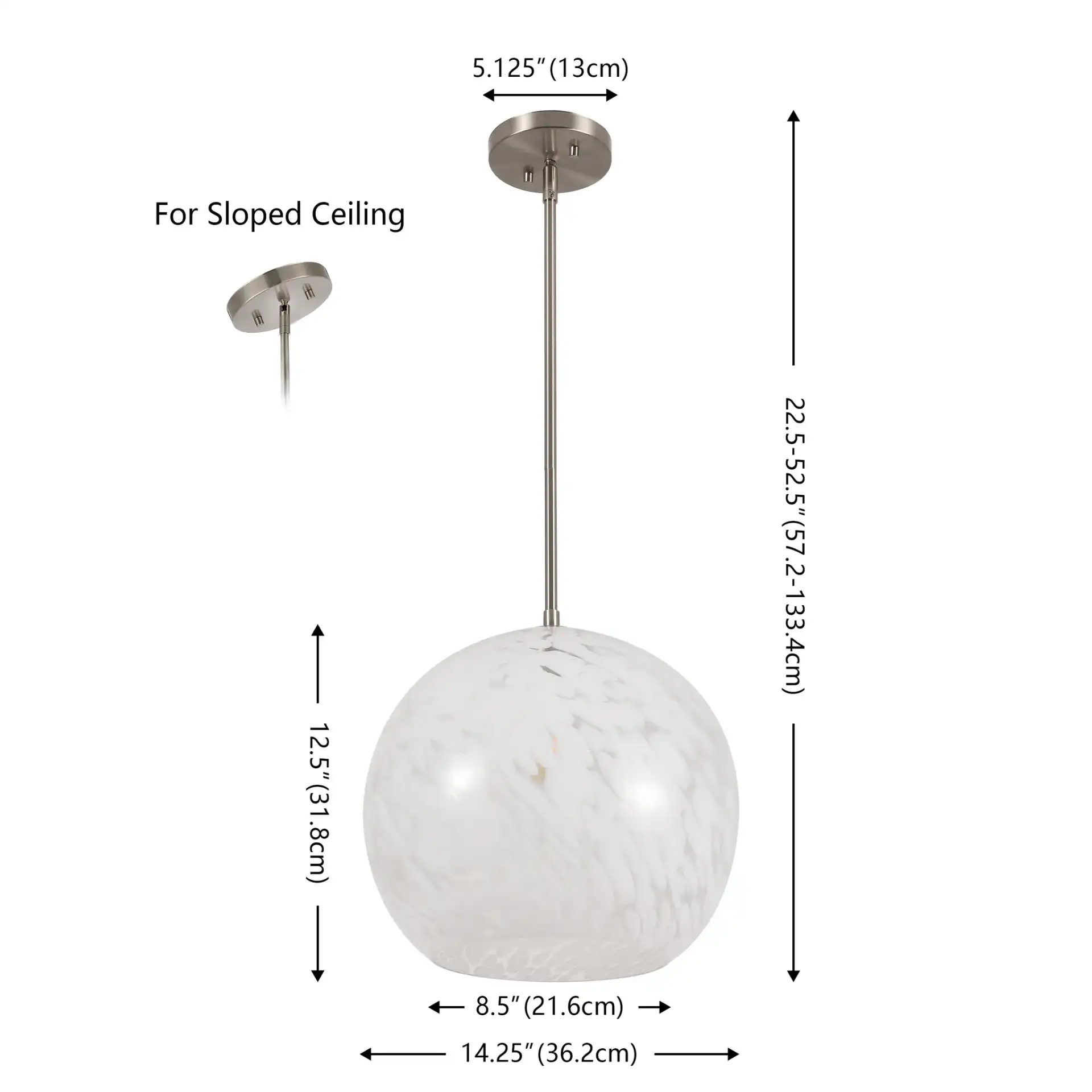 Ines Pendant in Nickel, detail view