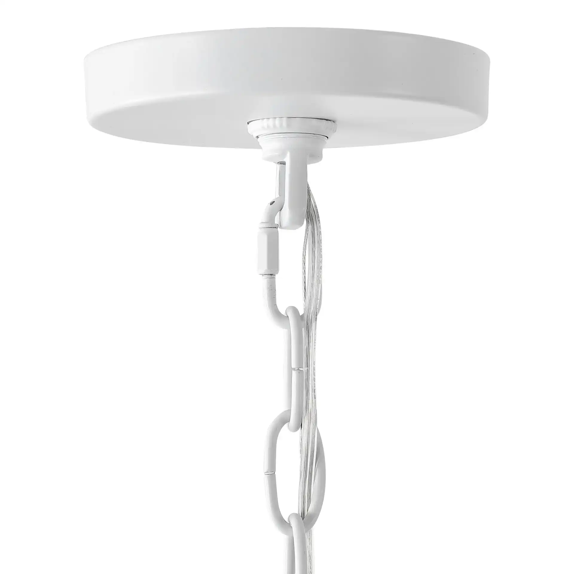 Omana Pendant Lamp in White / White in a styled room