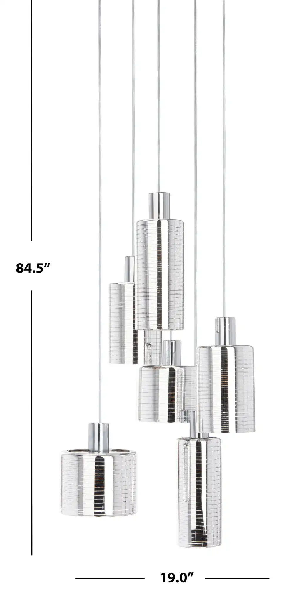 Narin Six-Light Pendant in Black, detail view