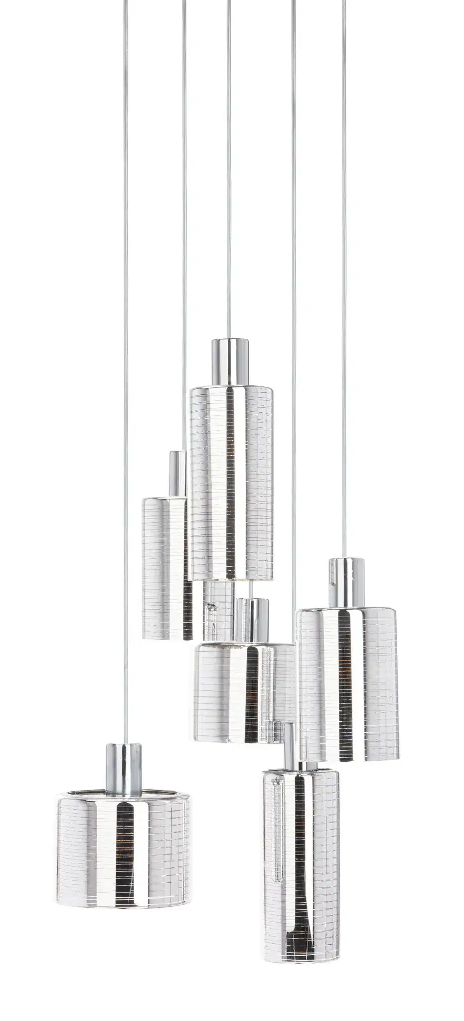 Narin Six-Light Pendant in Black, detail view
