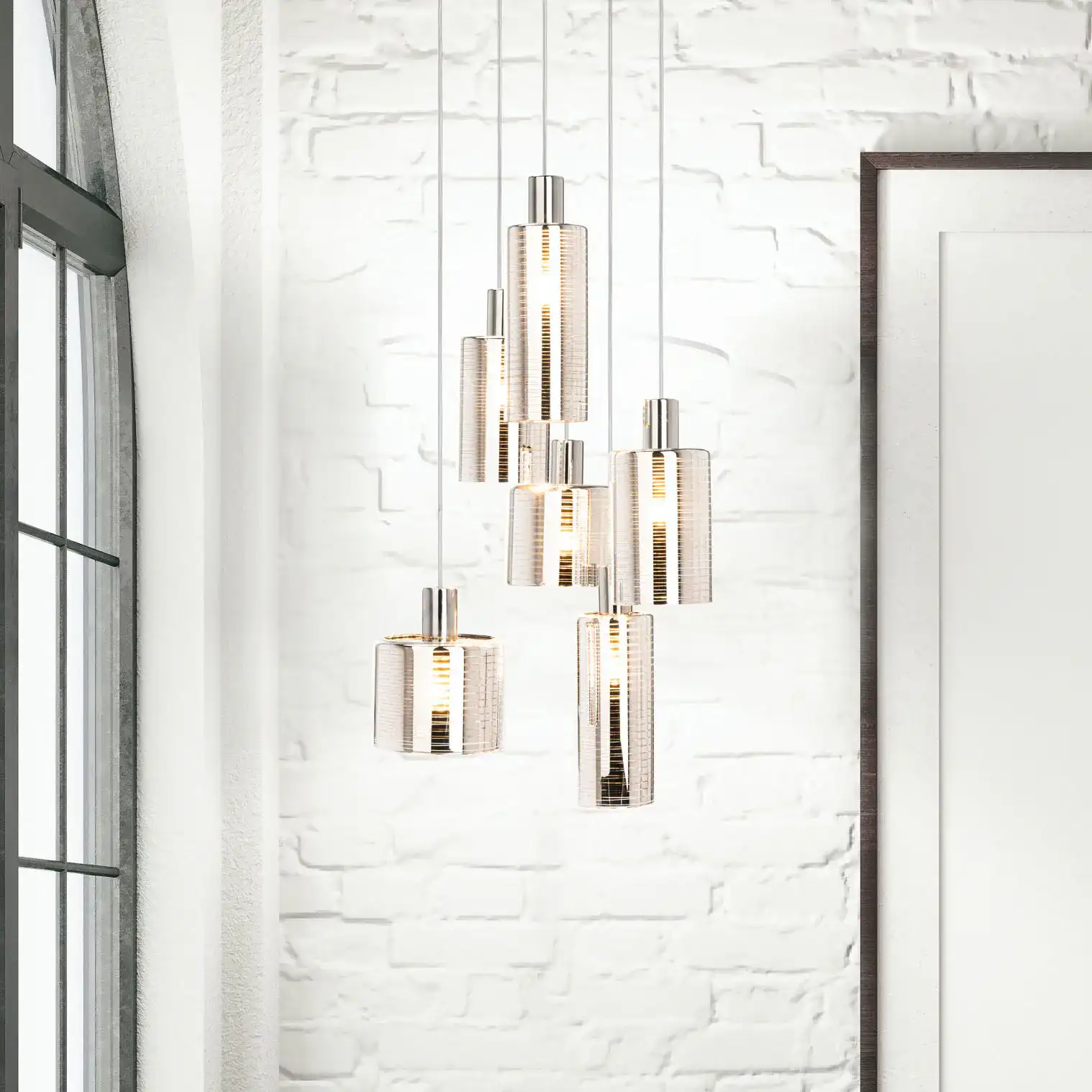 Narin Six-Light Pendant in Black in a styled room